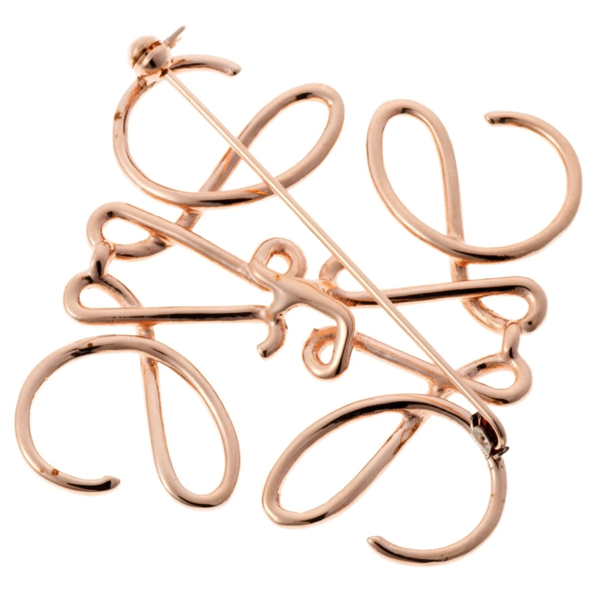 Anagram Brooch Brass and Metal Rose Gold - Image 3
