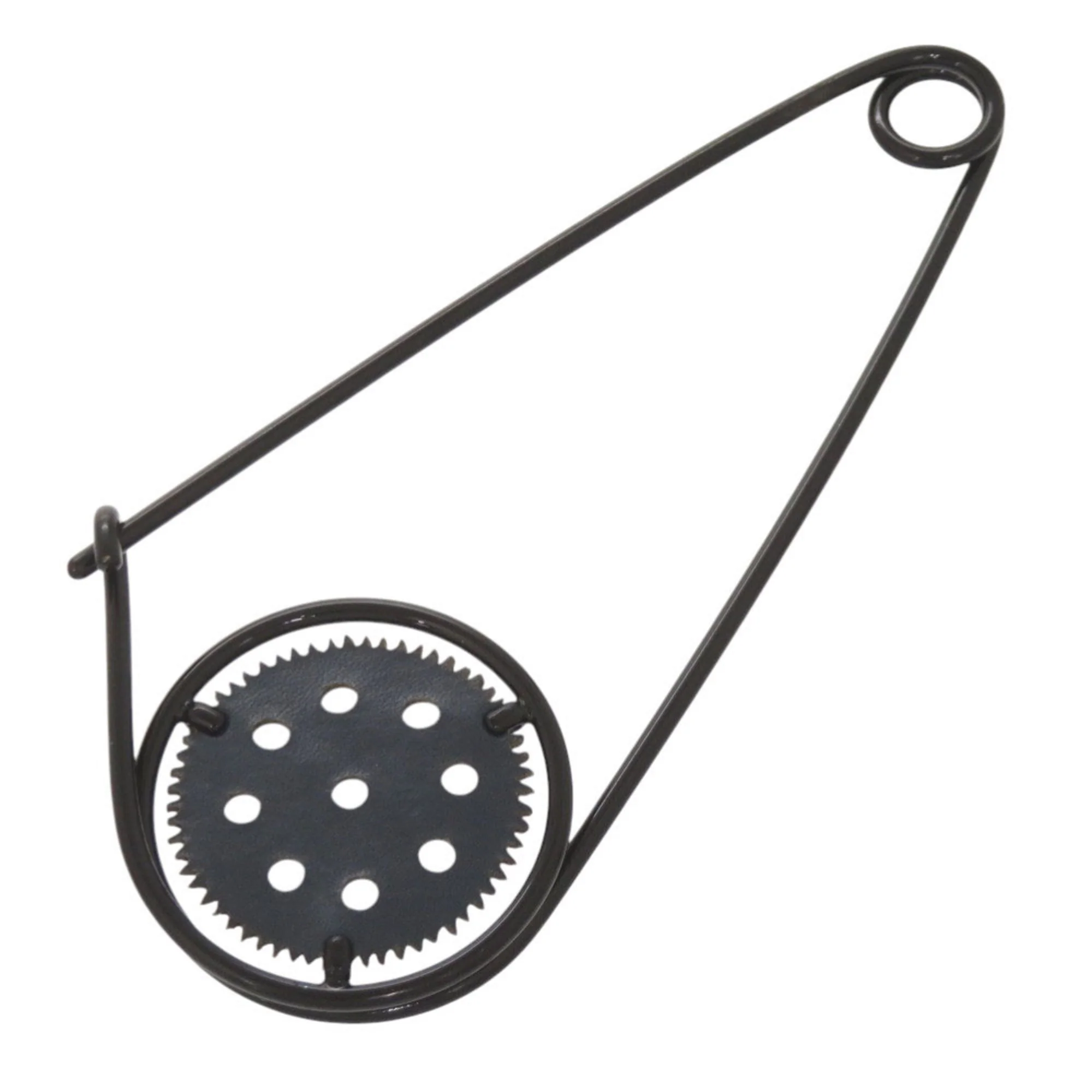 Brooch Leather and Metal - Image 3