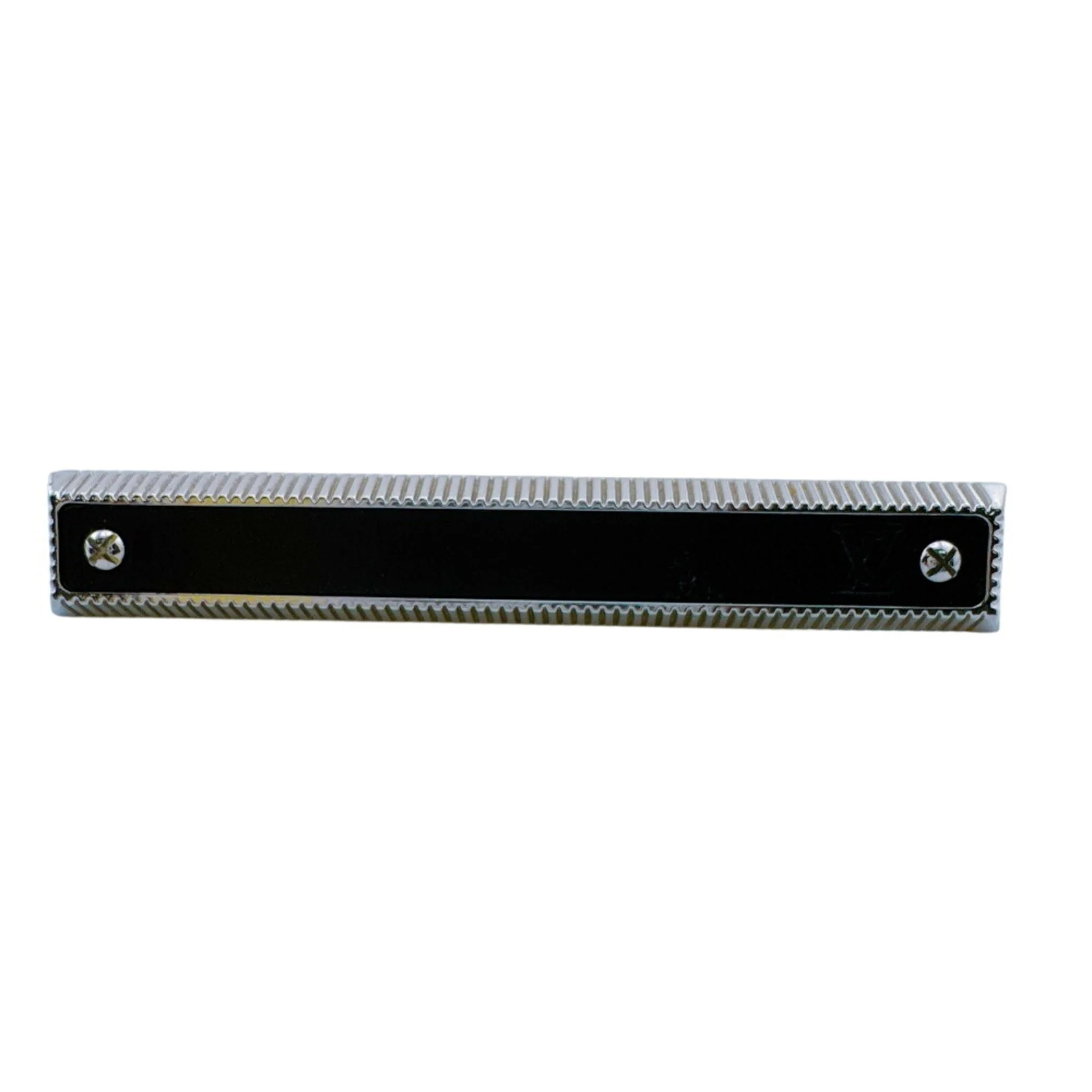 Tie Pin Leather and Metal Black Brooch - Image 2