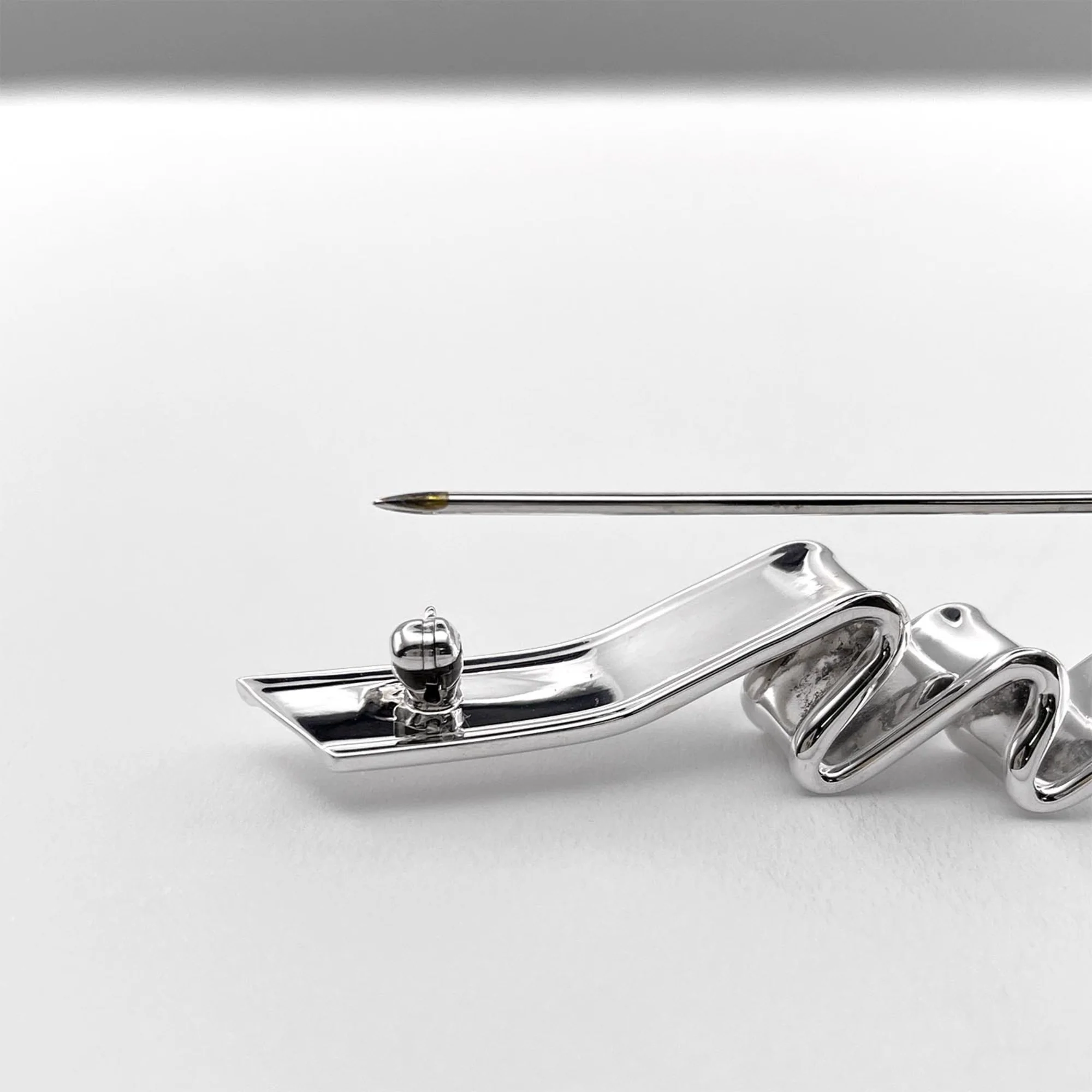 Ribbon Brooch Sterling Silver - Image 7