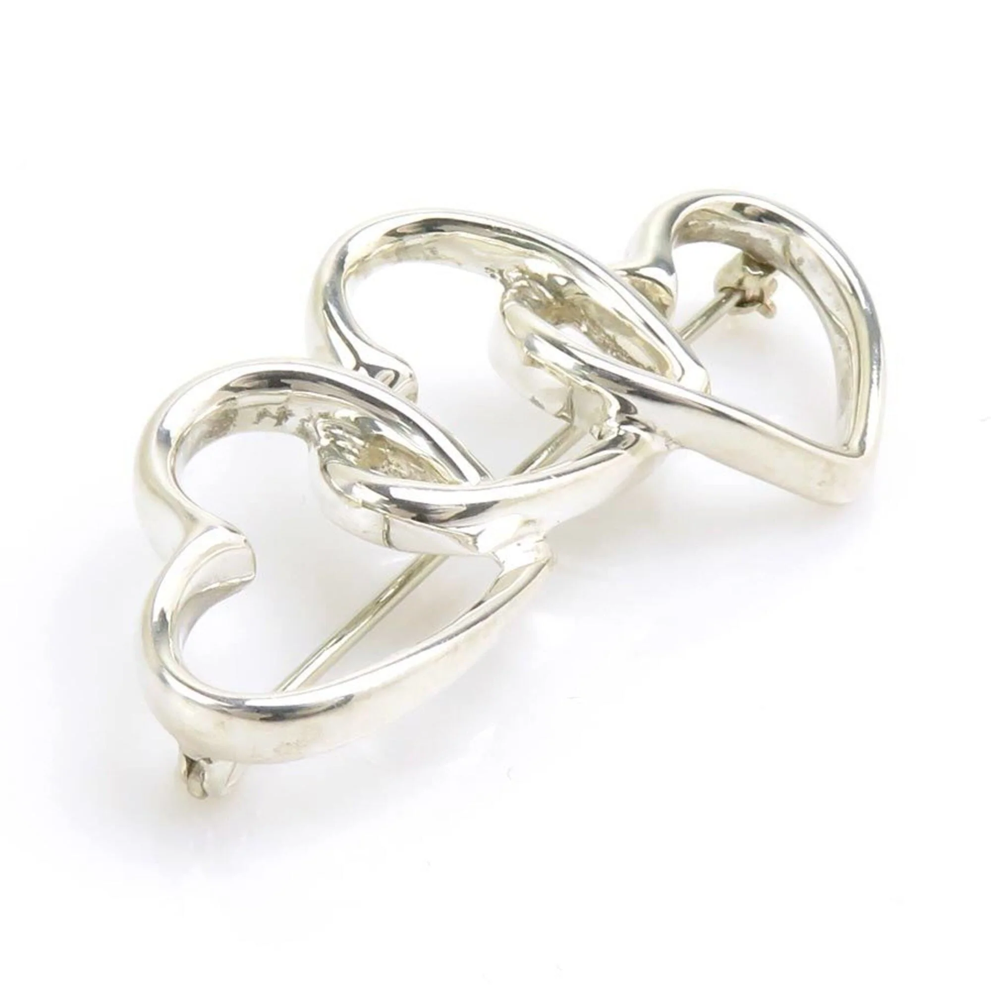 Triple Heart Brooch Sterling Silver - Image 2