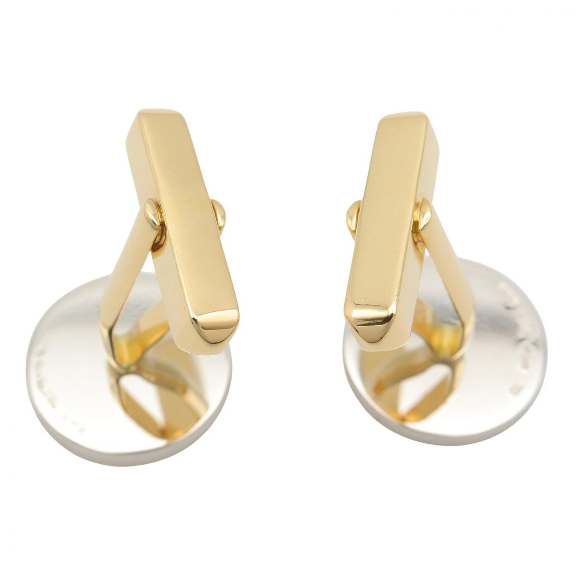 Cufflinks Stainless Steel and 18K Yellow Gold Bracelet - Image 3