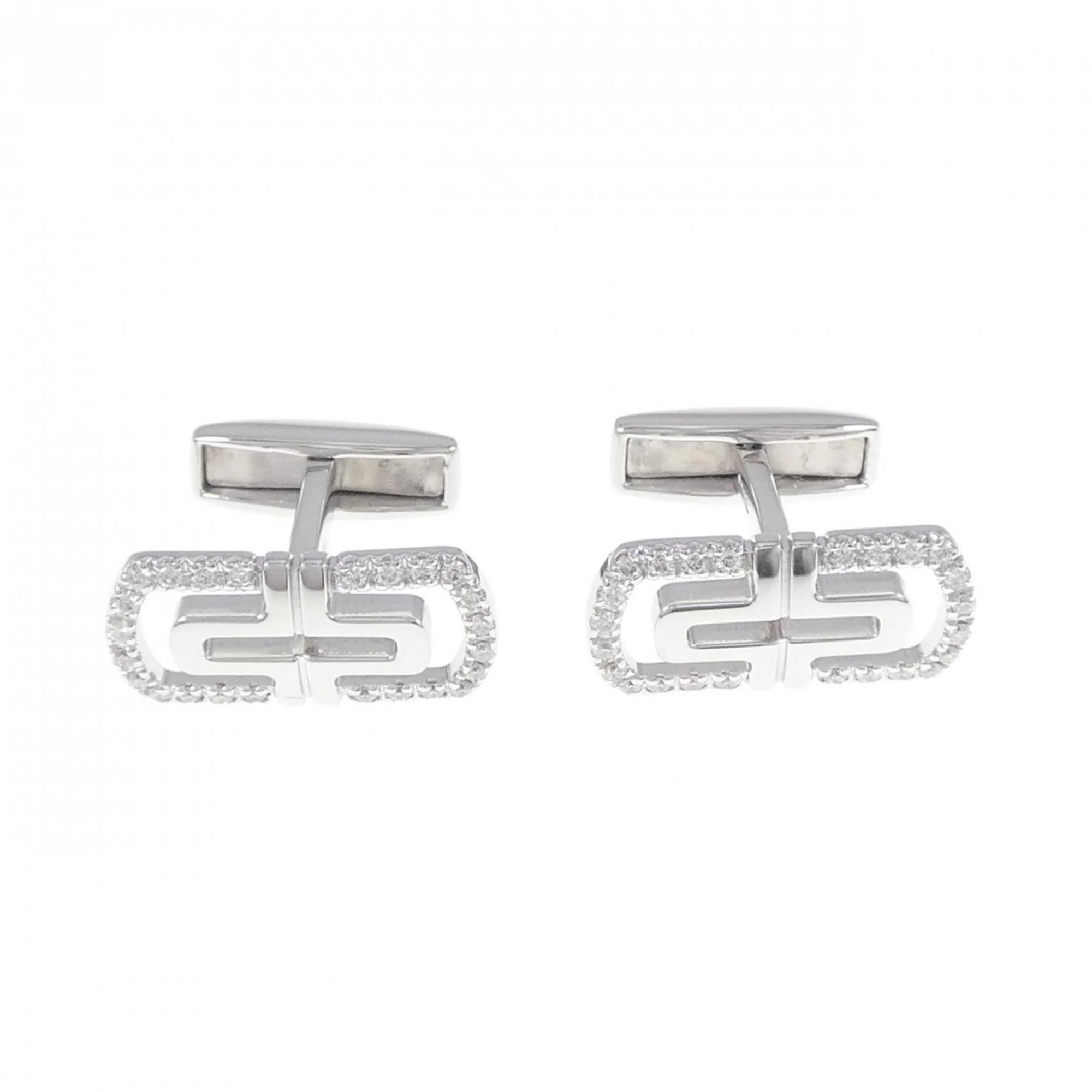 Parentesi Cufflinks 18K White Gold with Diamond Bracelet