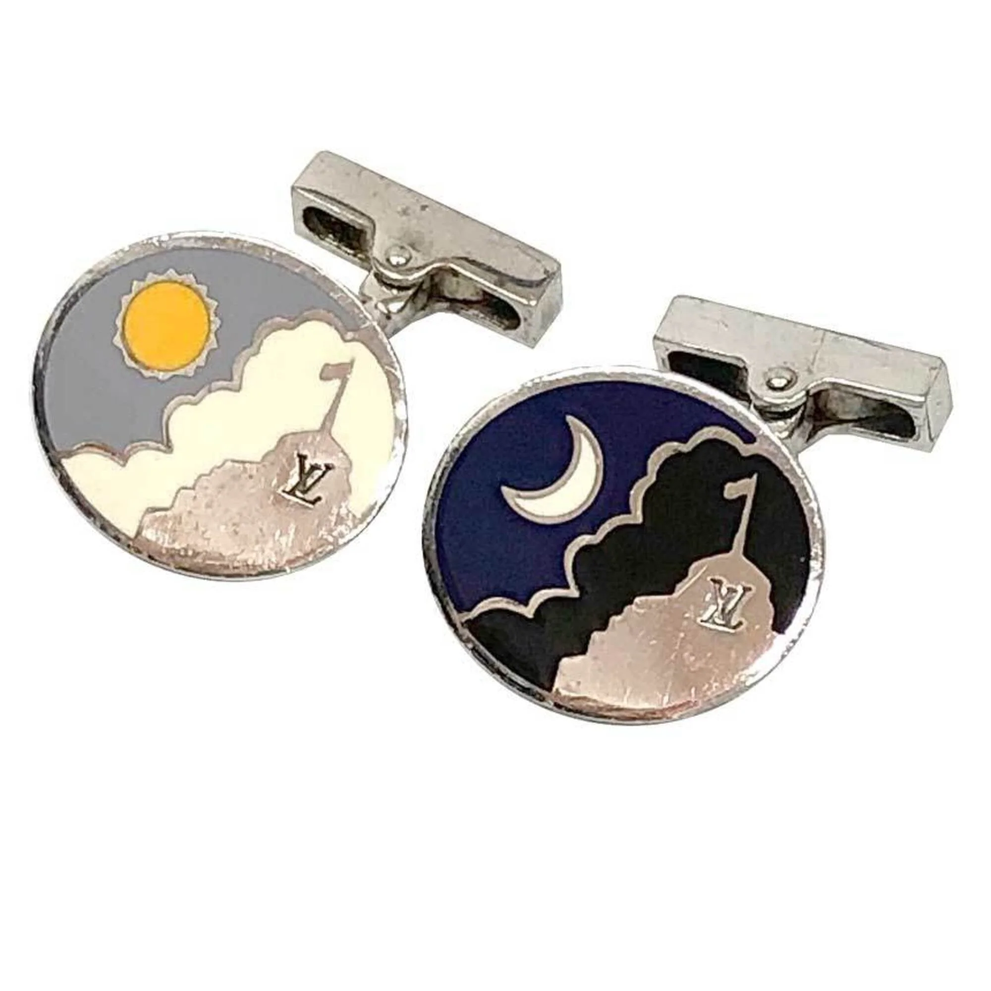 Budou Manchette Cufflinks Sterling Silver Sun And Moon Bracelet