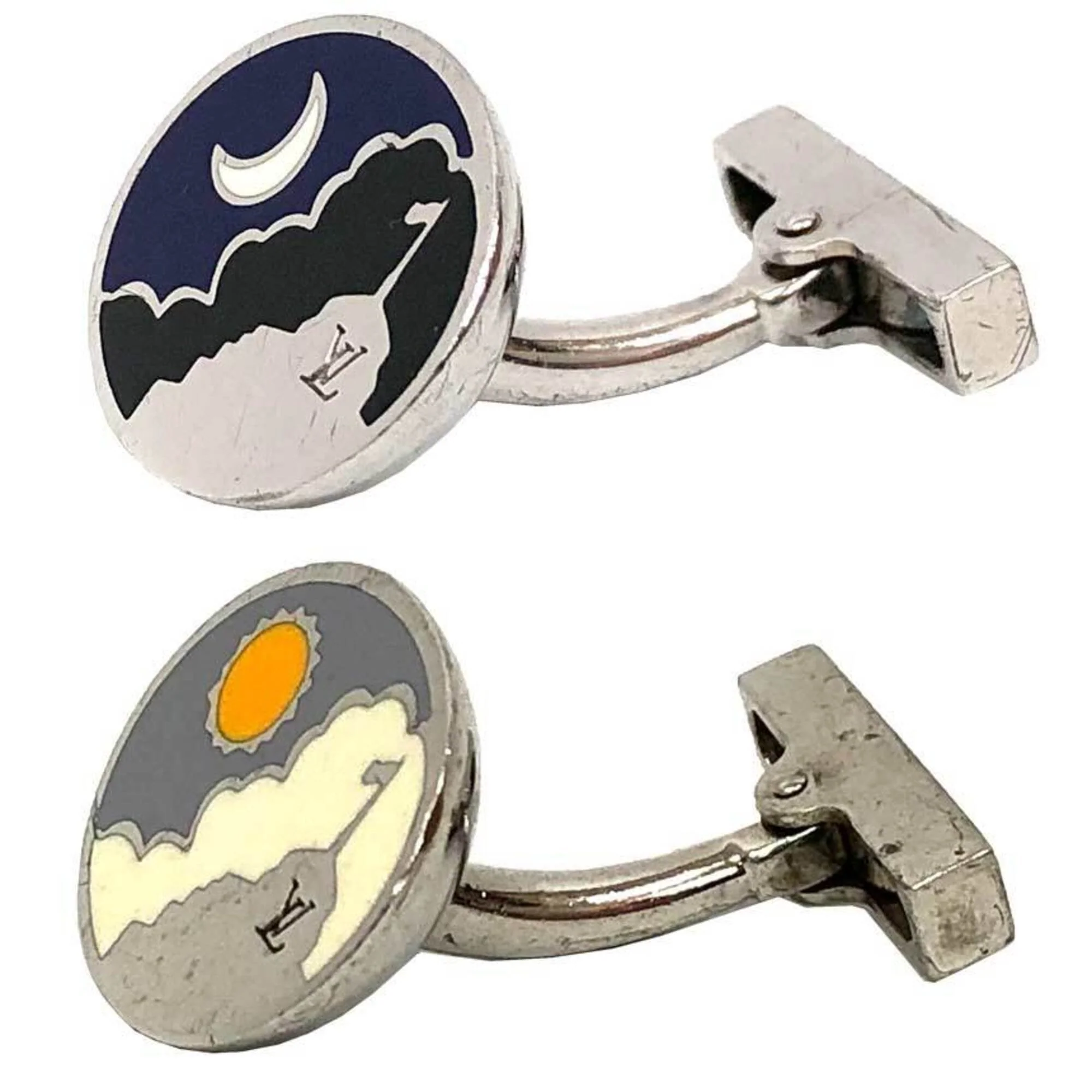Budou Manchette Cufflinks Sterling Silver Sun And Moon Bracelet - Image 2