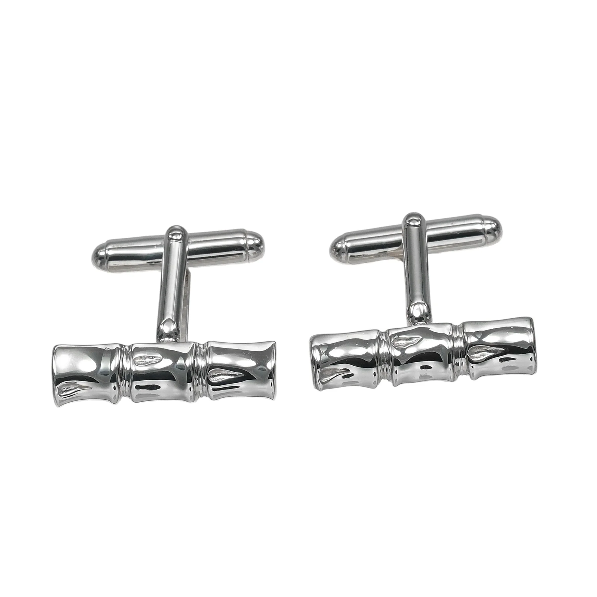 Bamboo Cufflinks Sterling Silver Bracelet