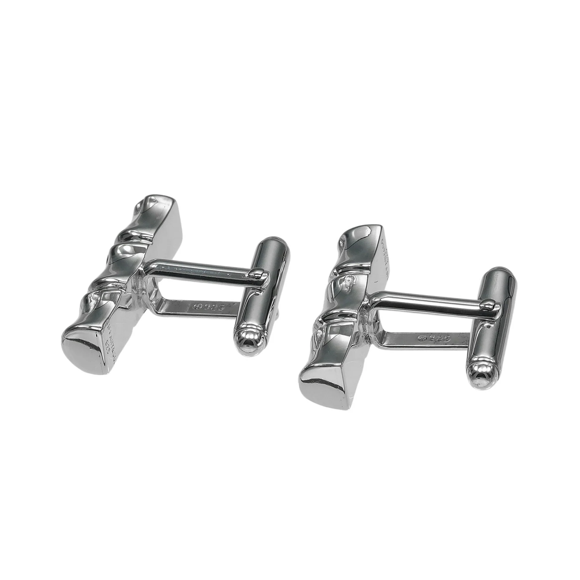 Bamboo Cufflinks Sterling Silver Bracelet - Image 6