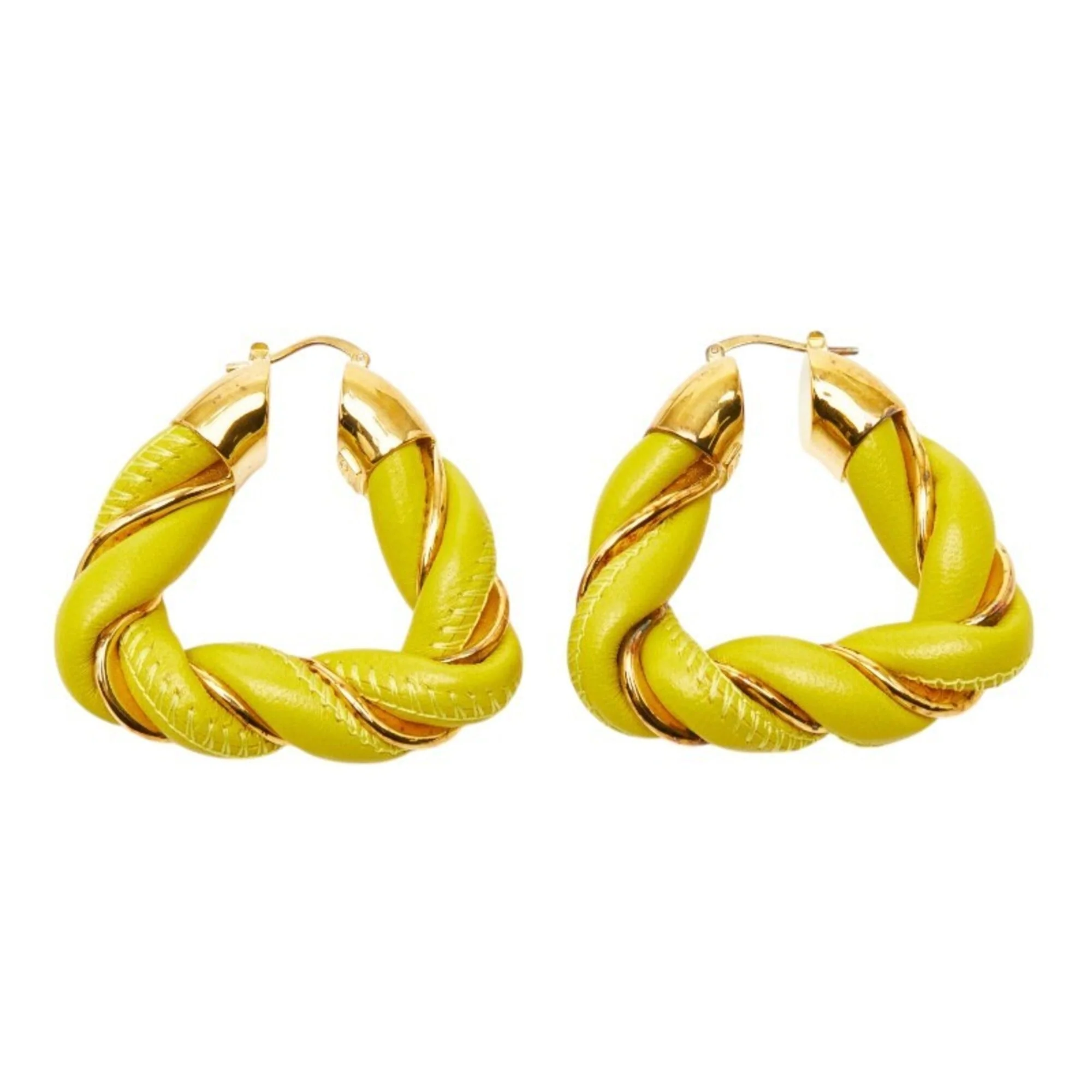 Earrings Hoop Leather and Sterling Silver - Image 2