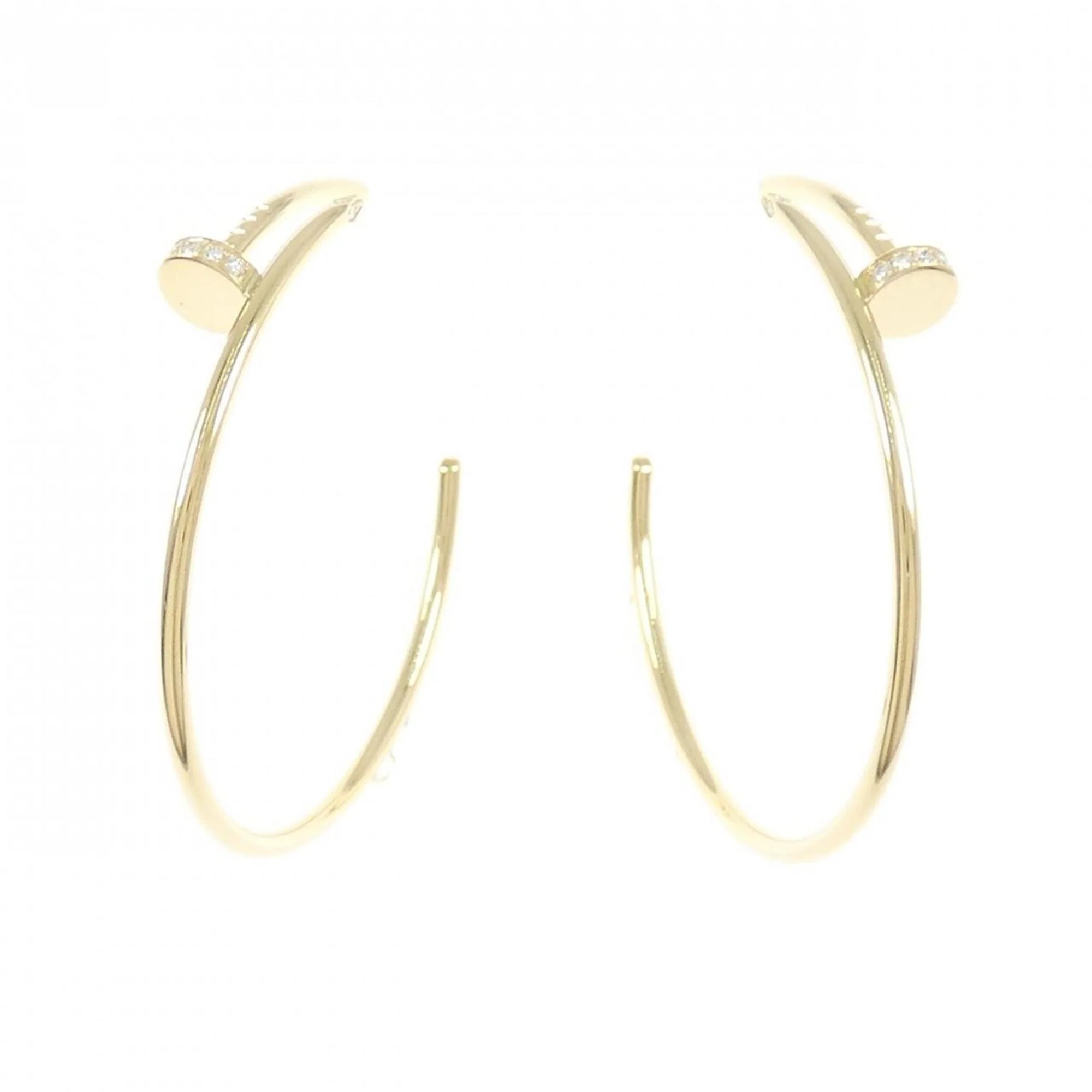 Juste un Clou Hoop Earrings 18K Yellow Gold and Diamond 18K Yellow Gold