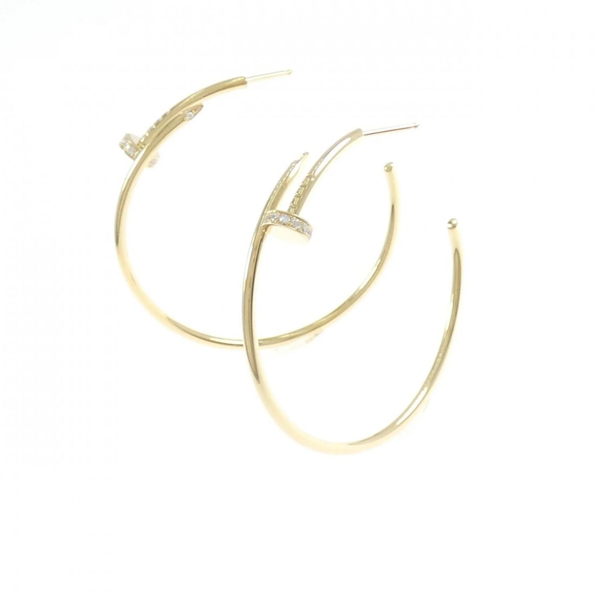 Juste un Clou Hoop Earrings 18K Yellow Gold and Diamond 18K Yellow Gold - Image 2