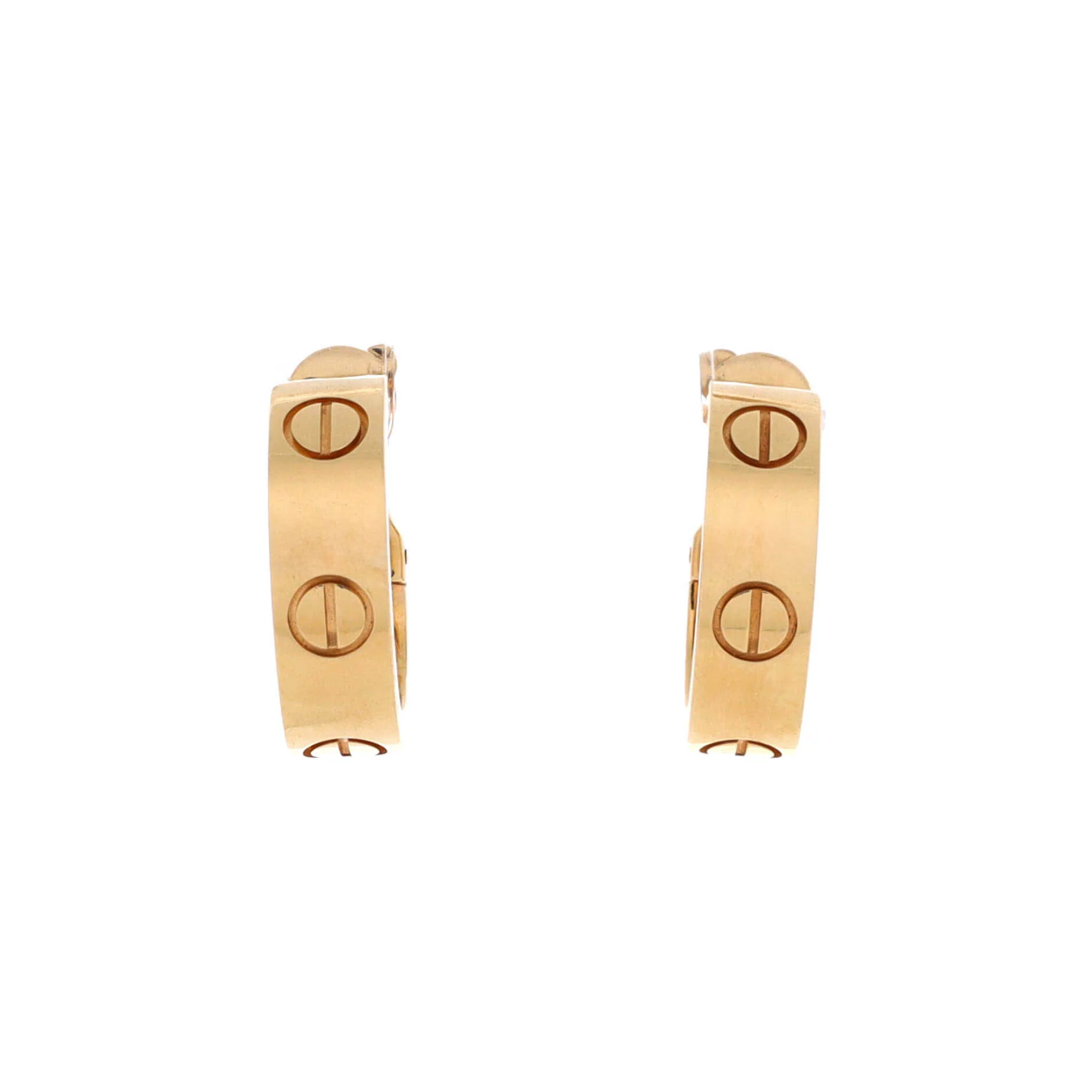 LOVE French Clip Hoop Earrings 18K Yellow Gold 5.5