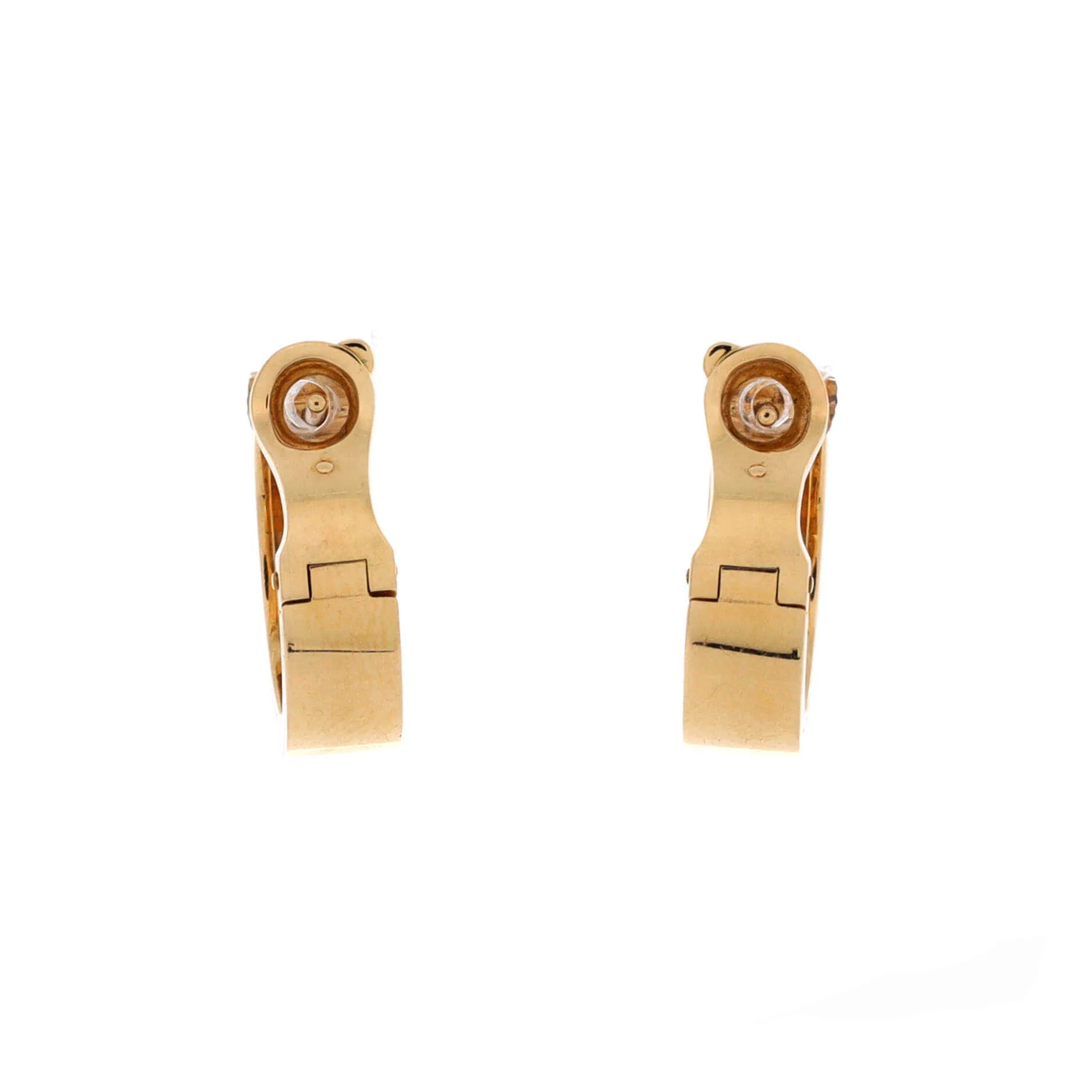 LOVE French Clip Hoop Earrings 18K Yellow Gold 5.5 - Image 3