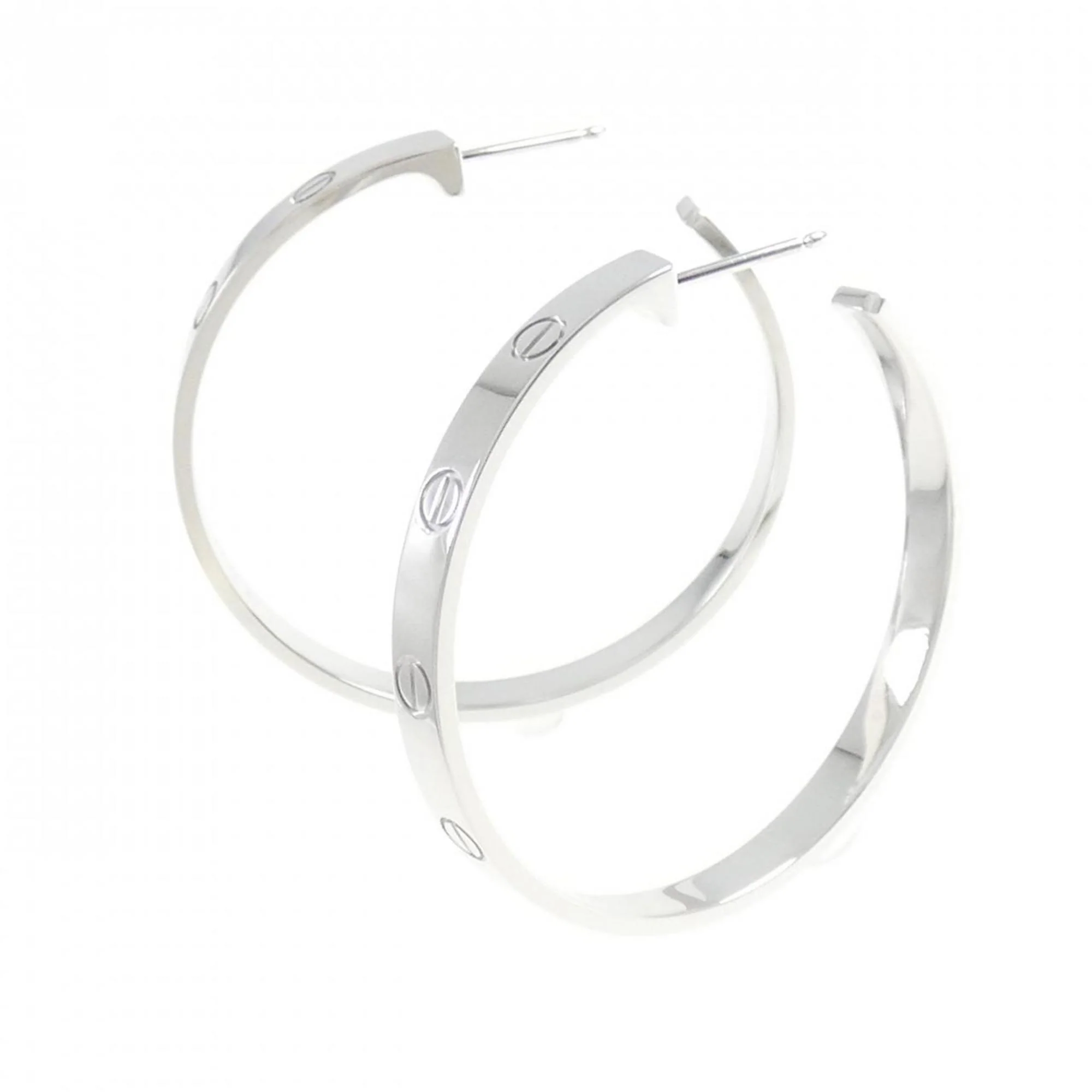 Love Hoop Earrings 18K White Gold 18K White Gold - Image 2