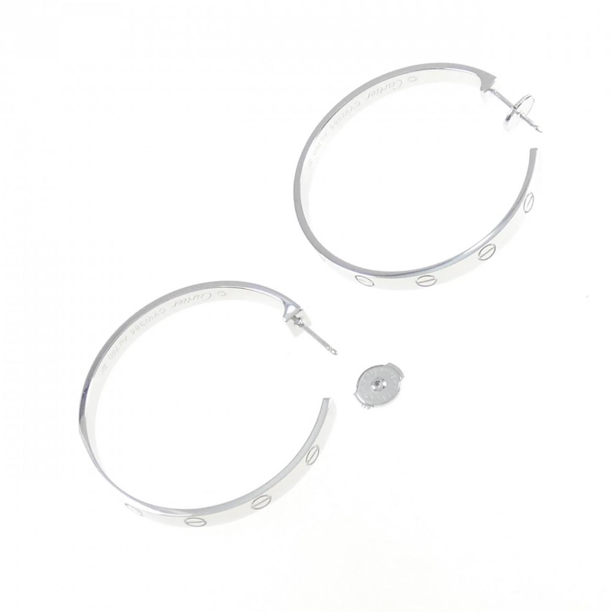 Love Hoop Earrings 18K White Gold 18K White Gold - Image 3