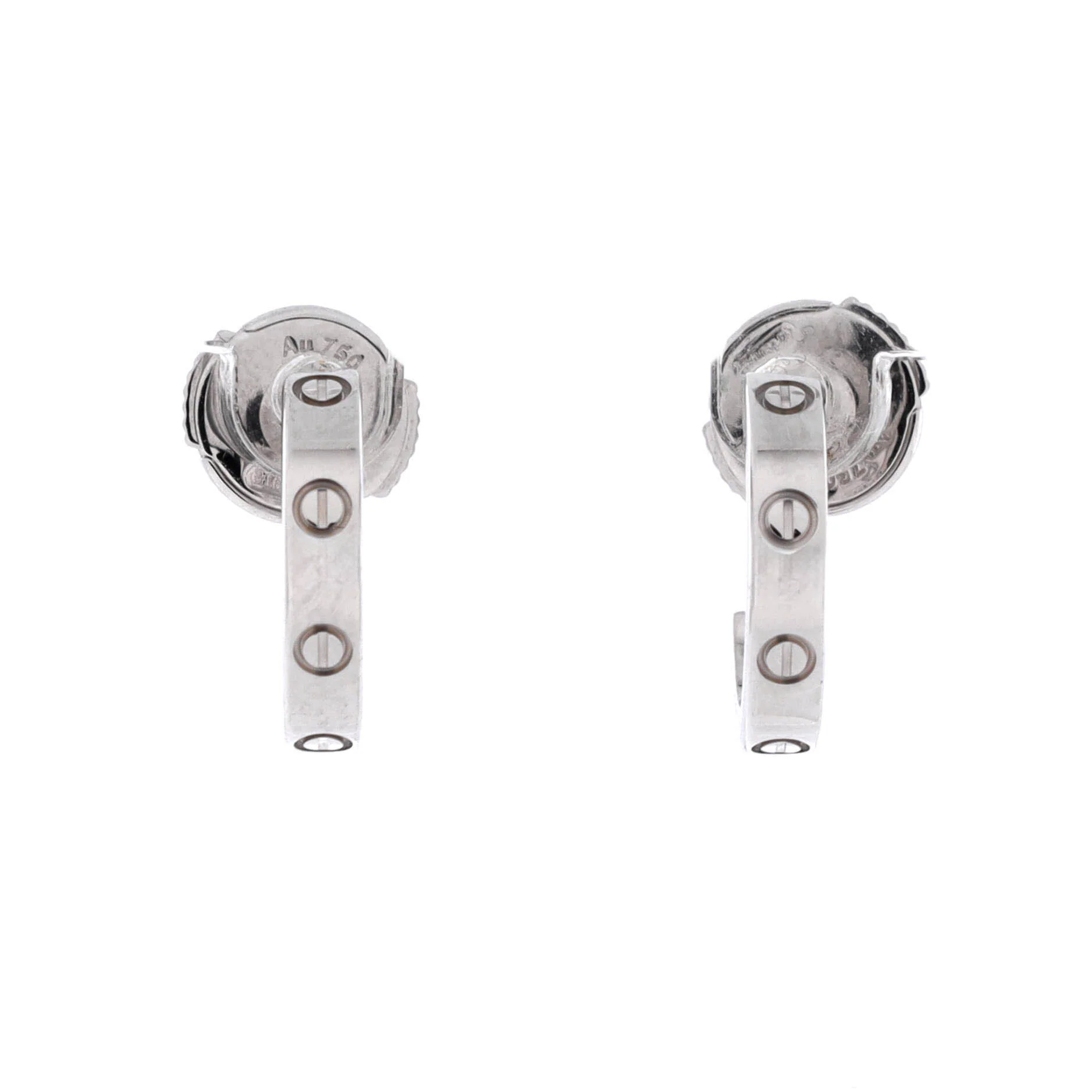 Love Hoop Earrings 18K White Gold Small