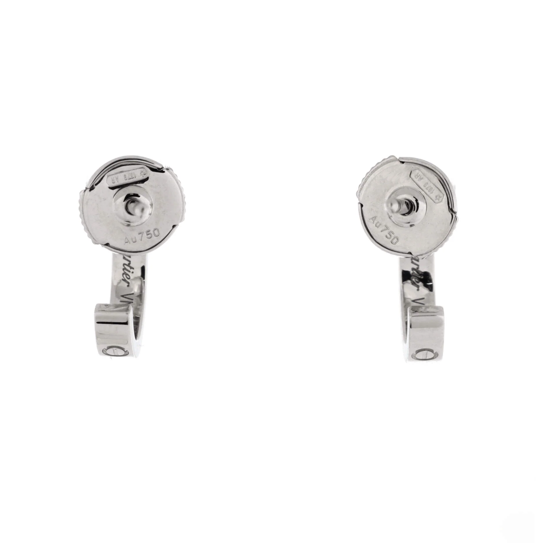 Love Hoop Earrings 18K White Gold Small - Image 2