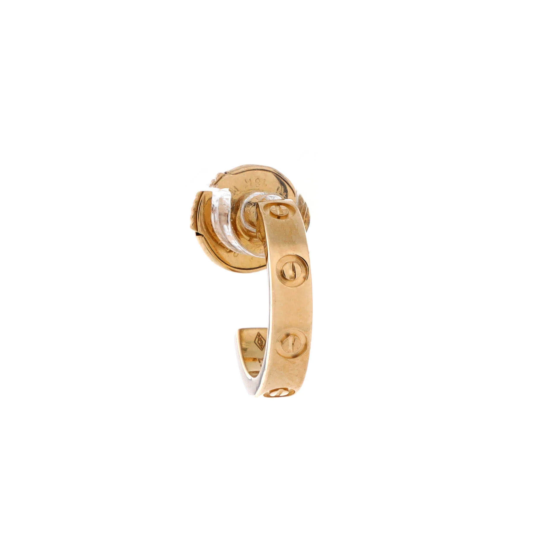 Love Hoop Earrings 18K Yellow Gold Small - Image 3