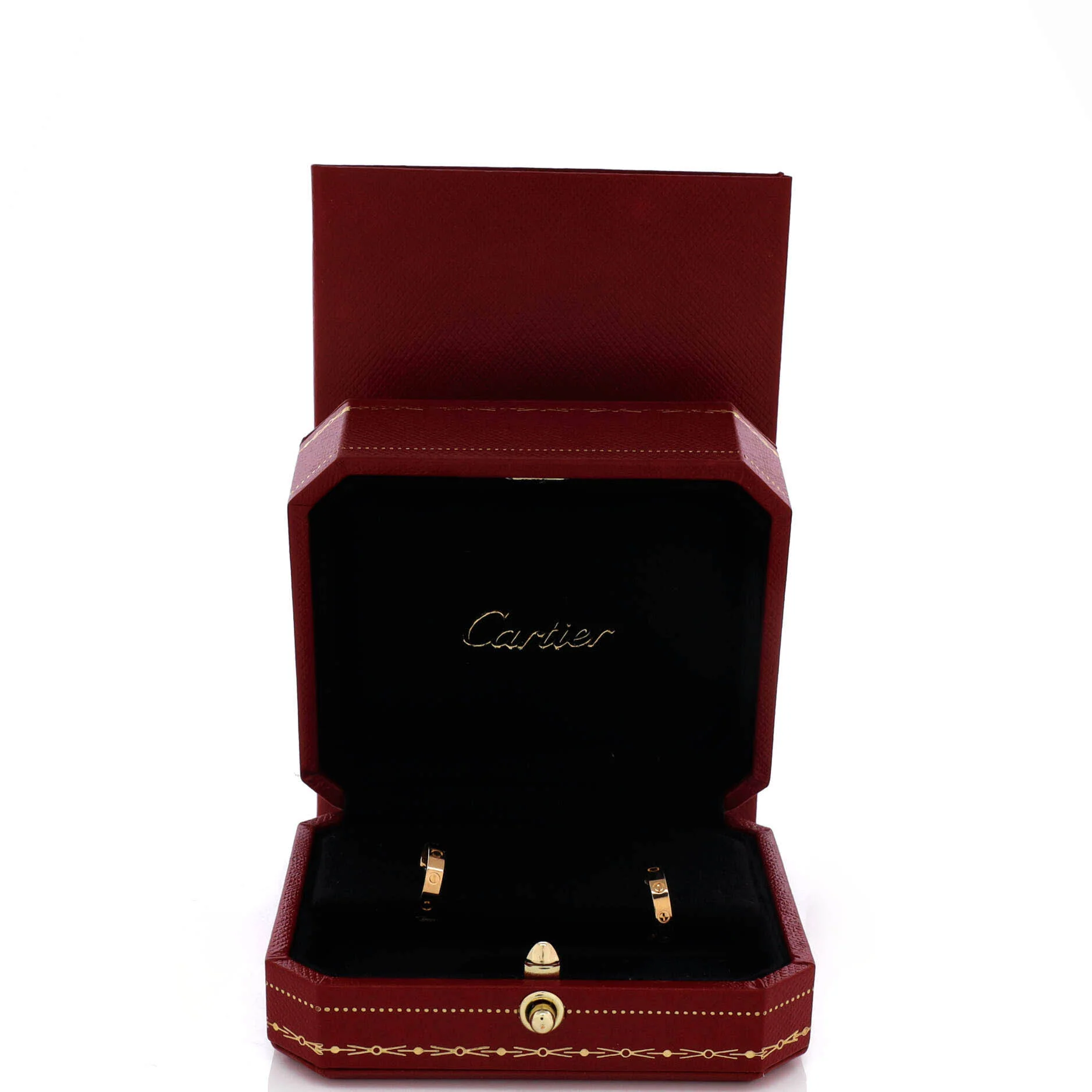 Love Hoop Earrings 18K Yellow Gold Small - Image 2