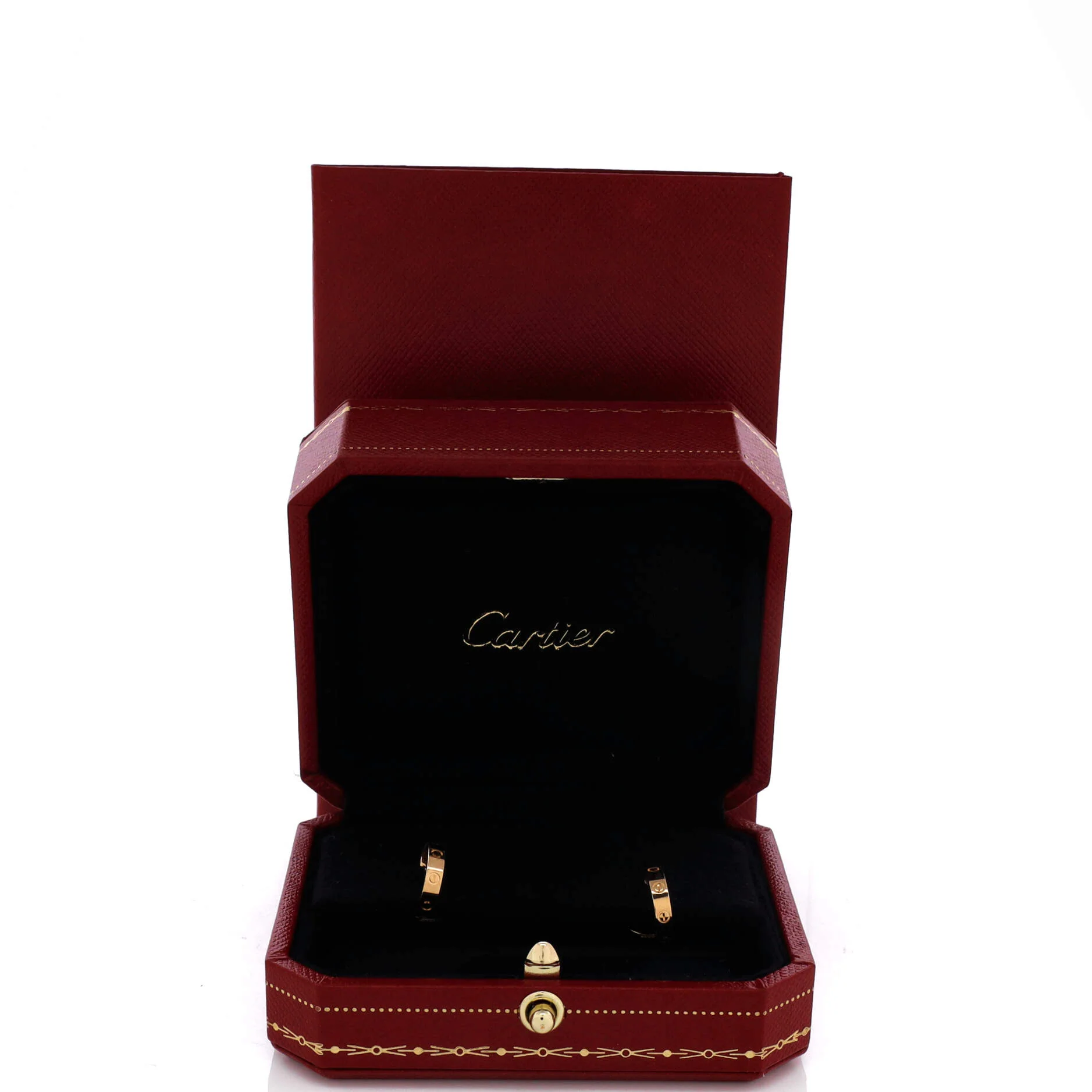 Love Hoop Earrings 18K Yellow Gold Small - Image 2