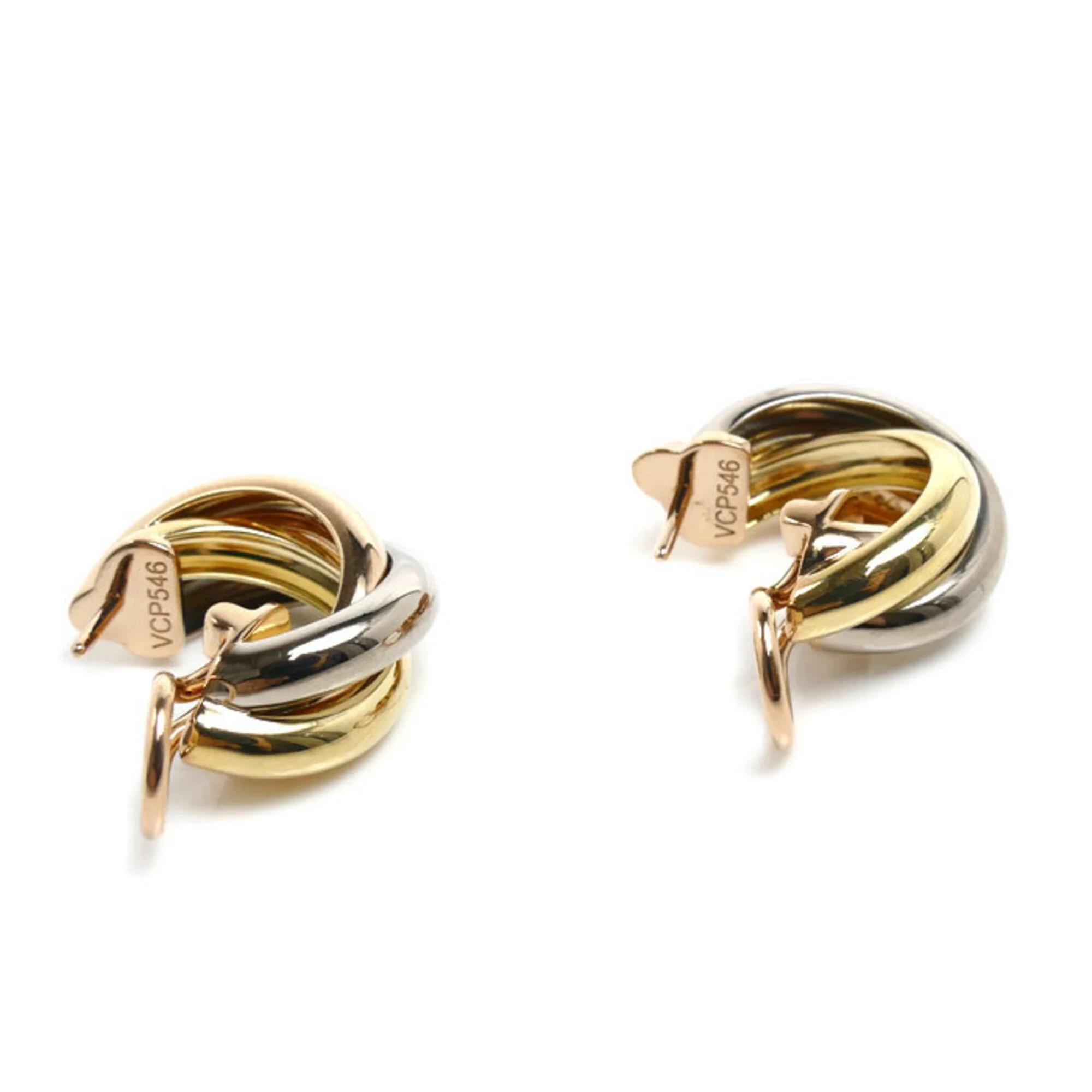 Trinity Earrings 18K Tricolor Gold - Image 4