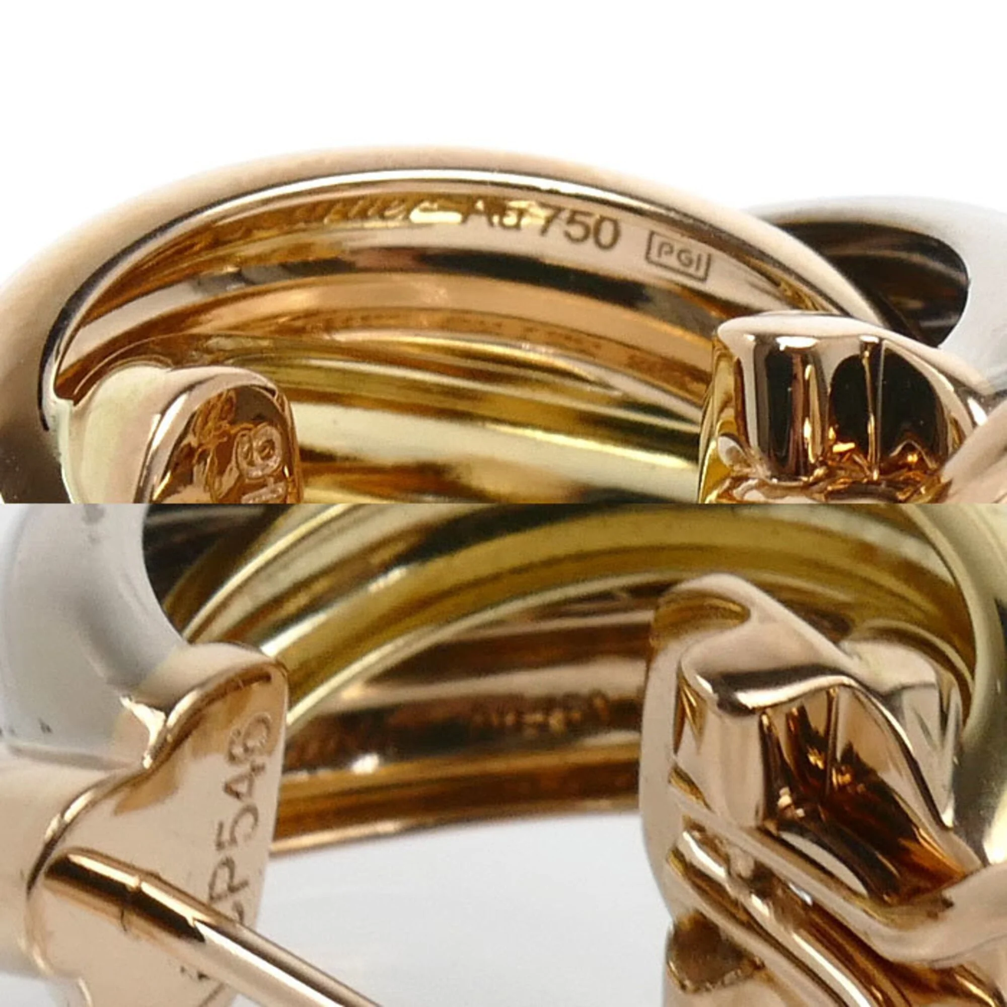 Trinity Earrings 18K Tricolor Gold - Image 5