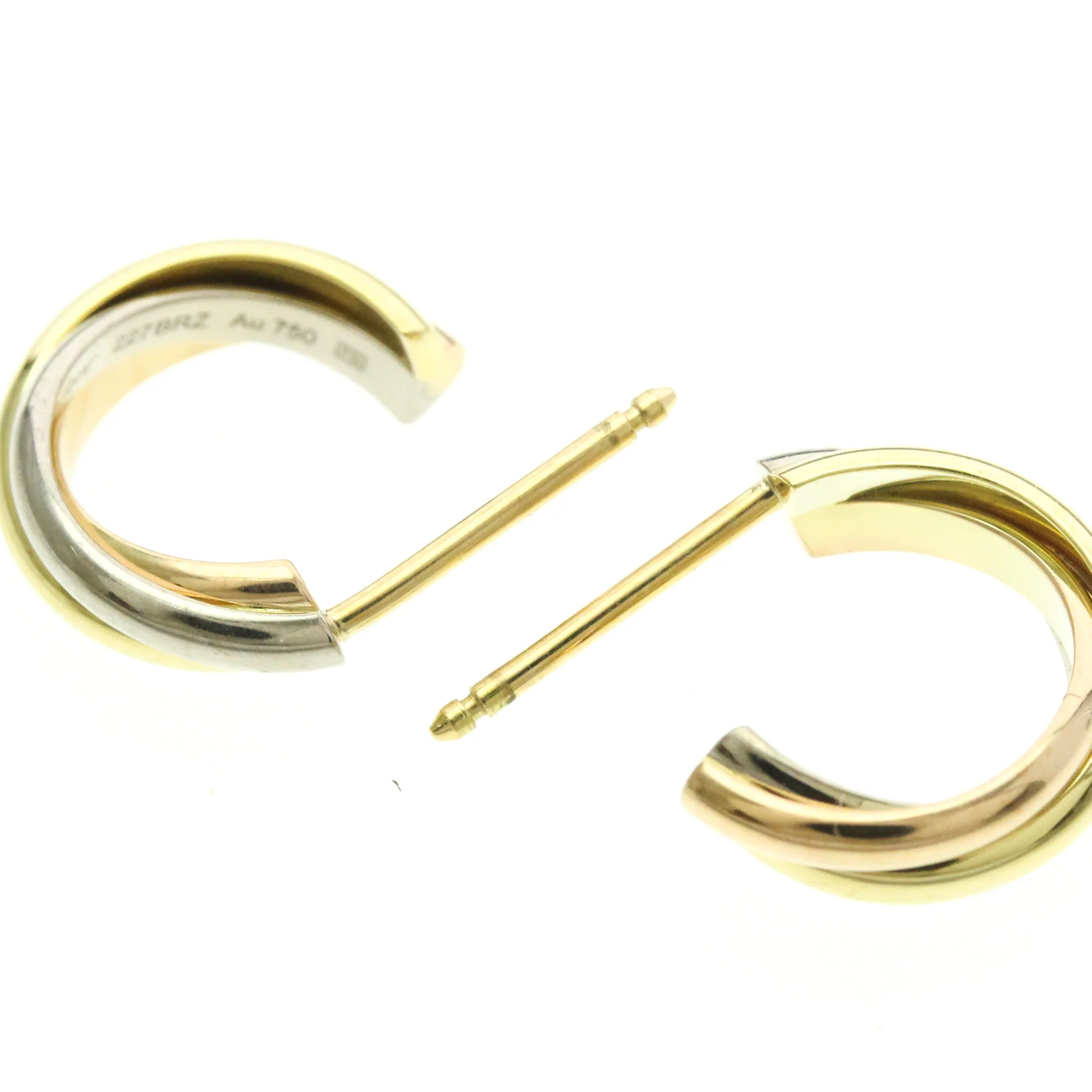 Trinity Earrings 18K Tricolor Gold - Image 4