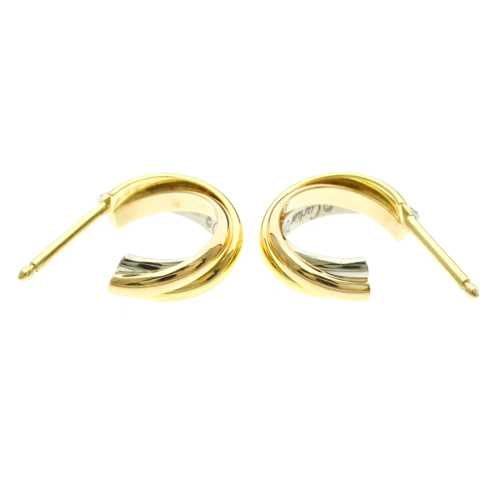 Trinity Earrings 18K Tricolor Gold - Image 7