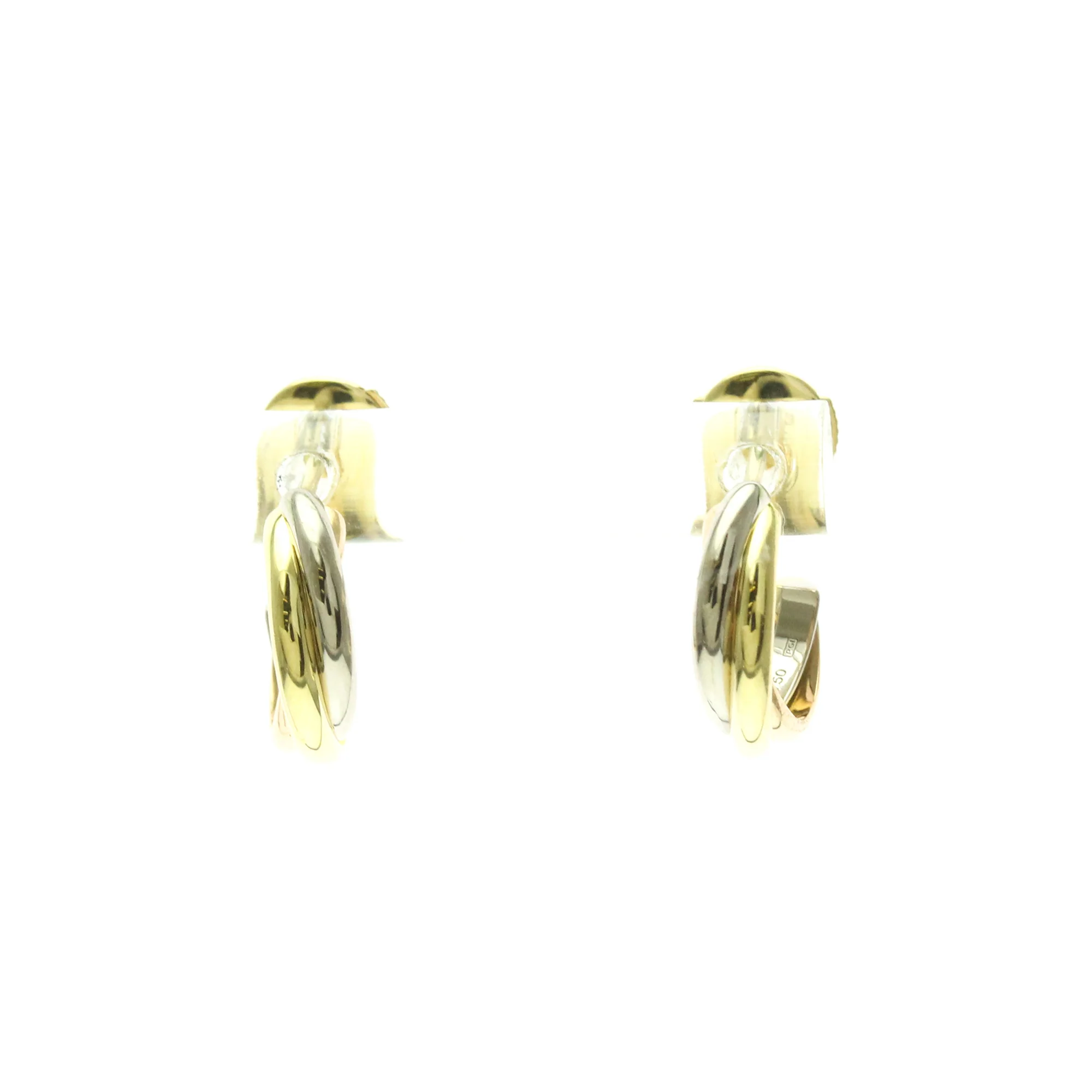Trinity Earrings 18K Tricolor Gold