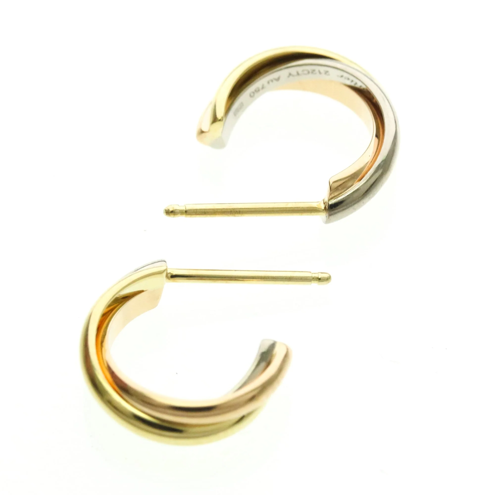 Trinity Earrings 18K Tricolor Gold - Image 6