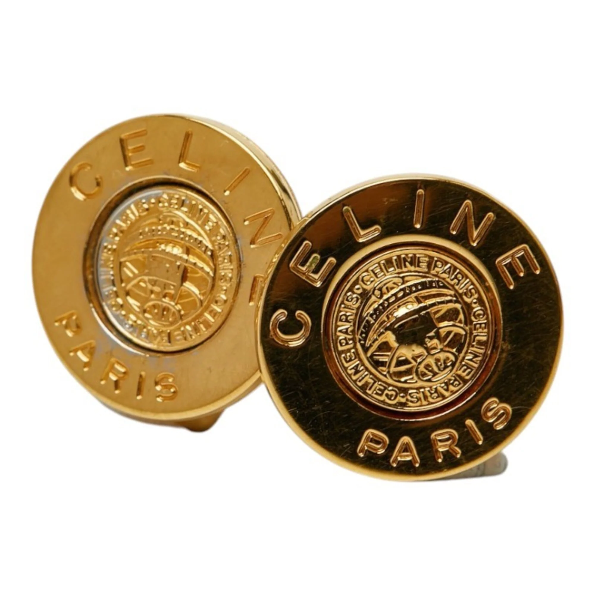 Earrings Logo Gold-Tone Metal