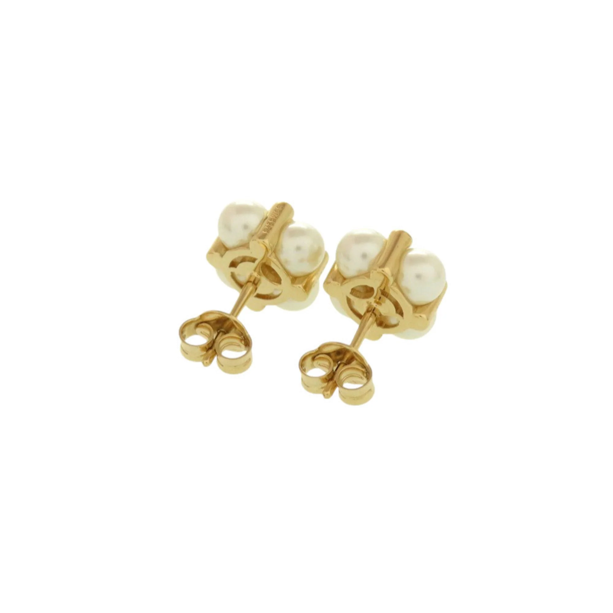 Earrings Pearl Gold-Tone Metal - Image 2