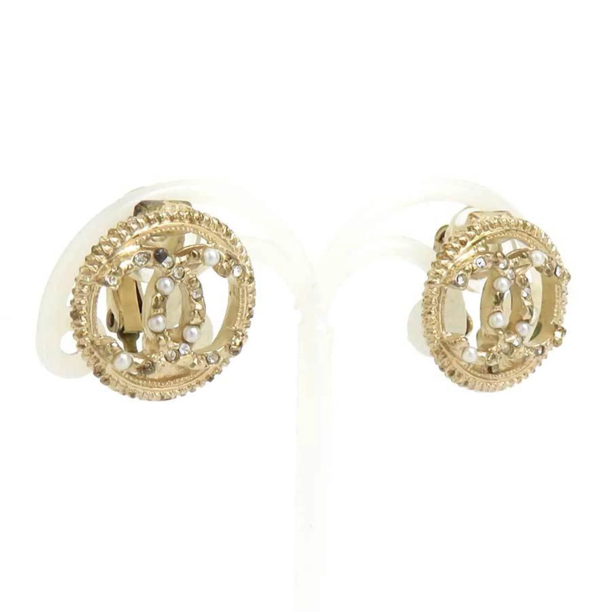 CC Logo Clip-On Earrings Gold-Tone Metal - Image 2