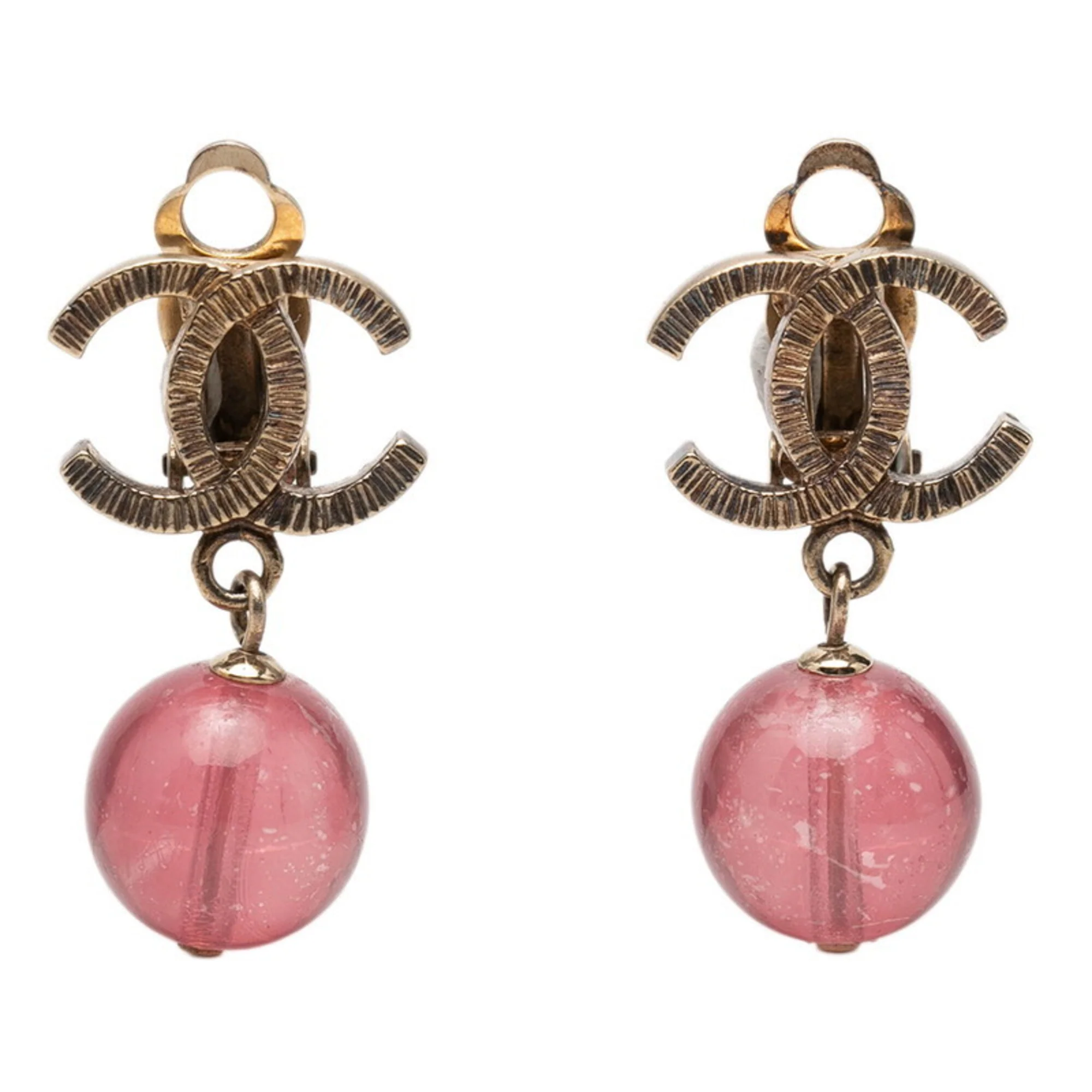 CC Logo Clip-On Earrings Gold-Tone Metal