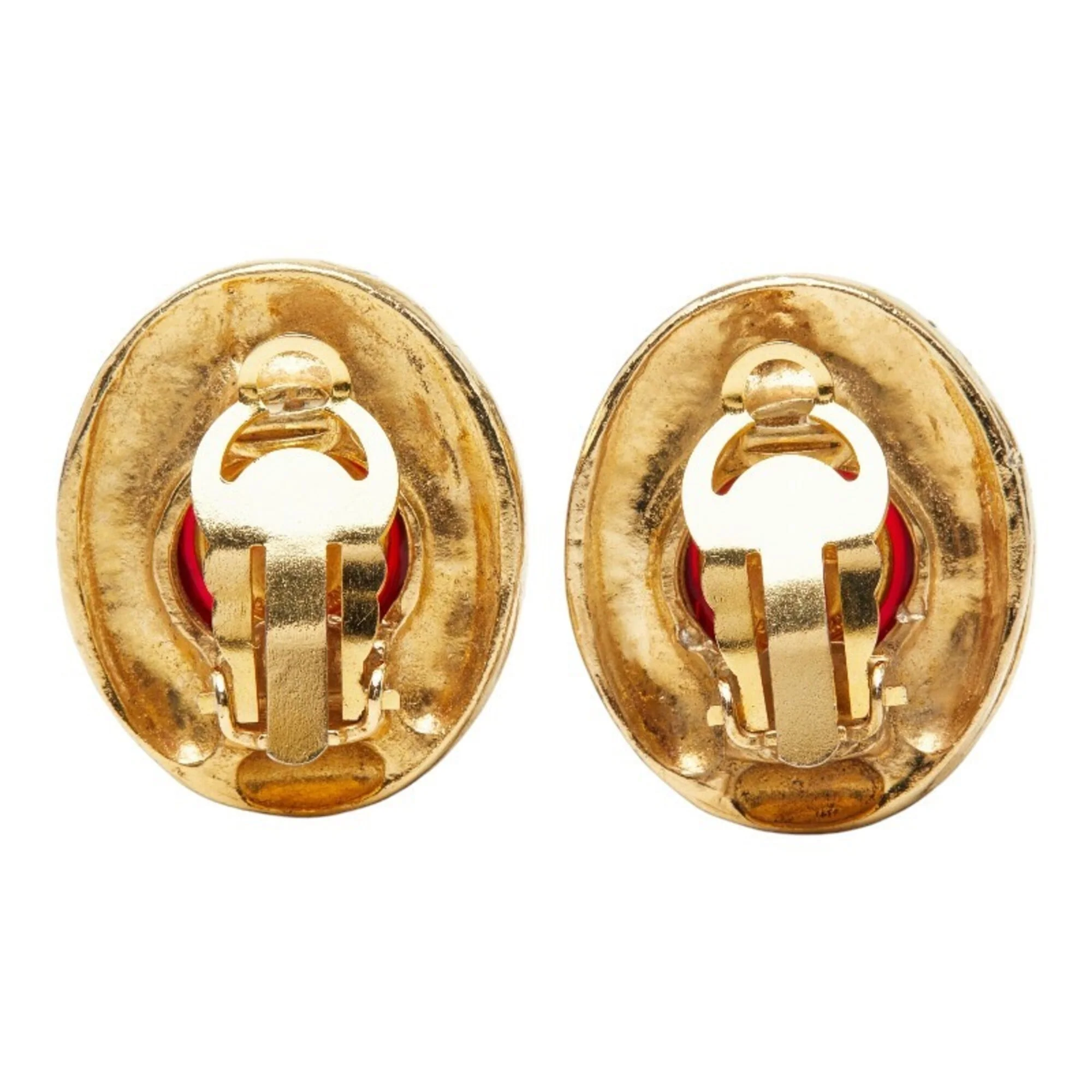 CC Logo Clip-On Earrings Gold-Tone Metal - Image 3