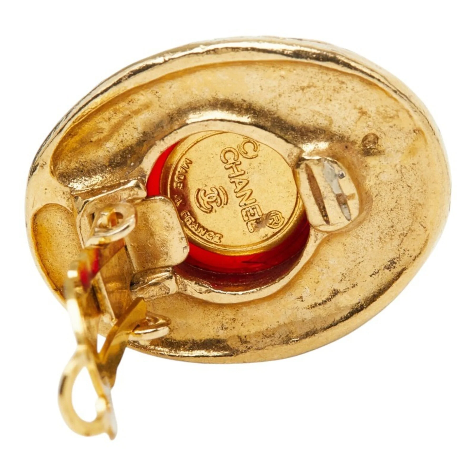 CC Logo Clip-On Earrings Gold-Tone Metal - Image 4