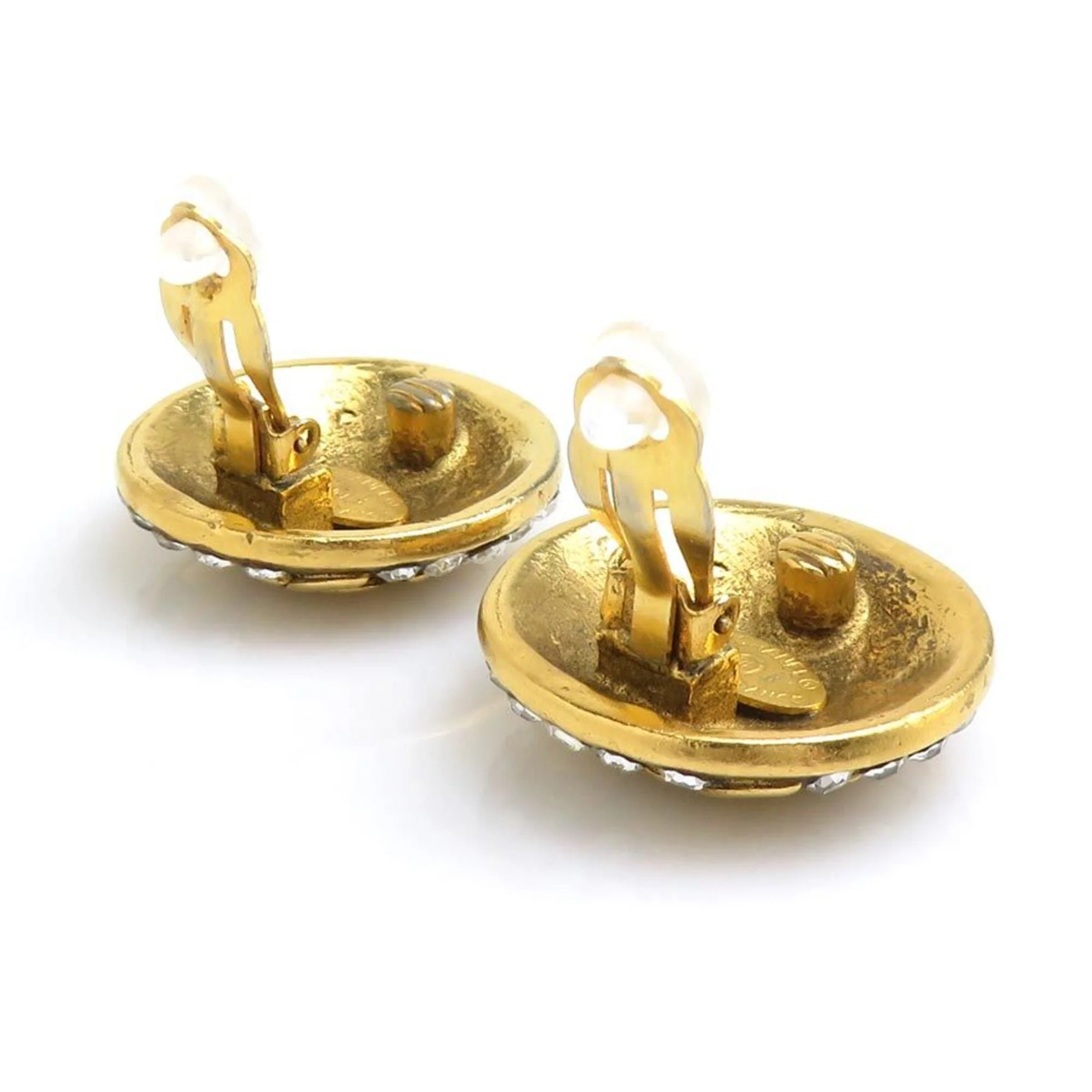 CC Logo Clip-On Earrings Gold-Tone Metal - Image 4