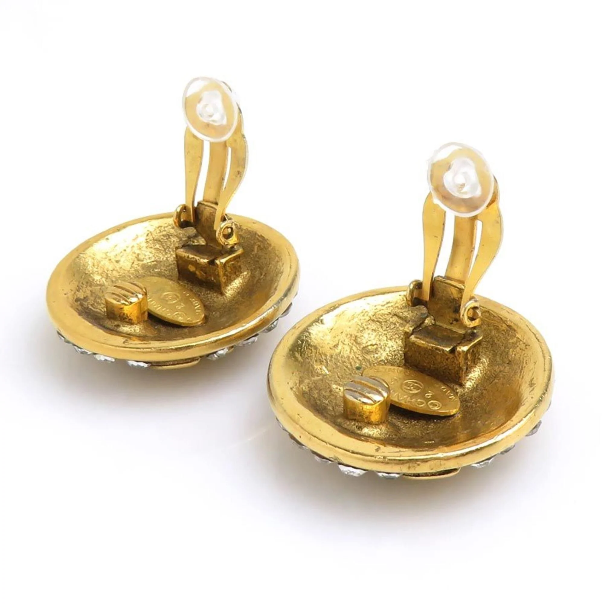 CC Logo Clip-On Earrings Gold-Tone Metal - Image 5