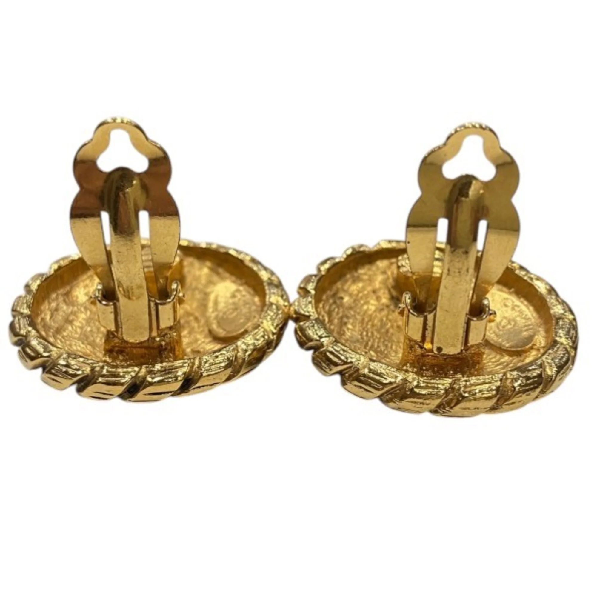 CC Logo Clip-On Earrings Gold-Tone Metal Gold-Tone Metal - Image 5