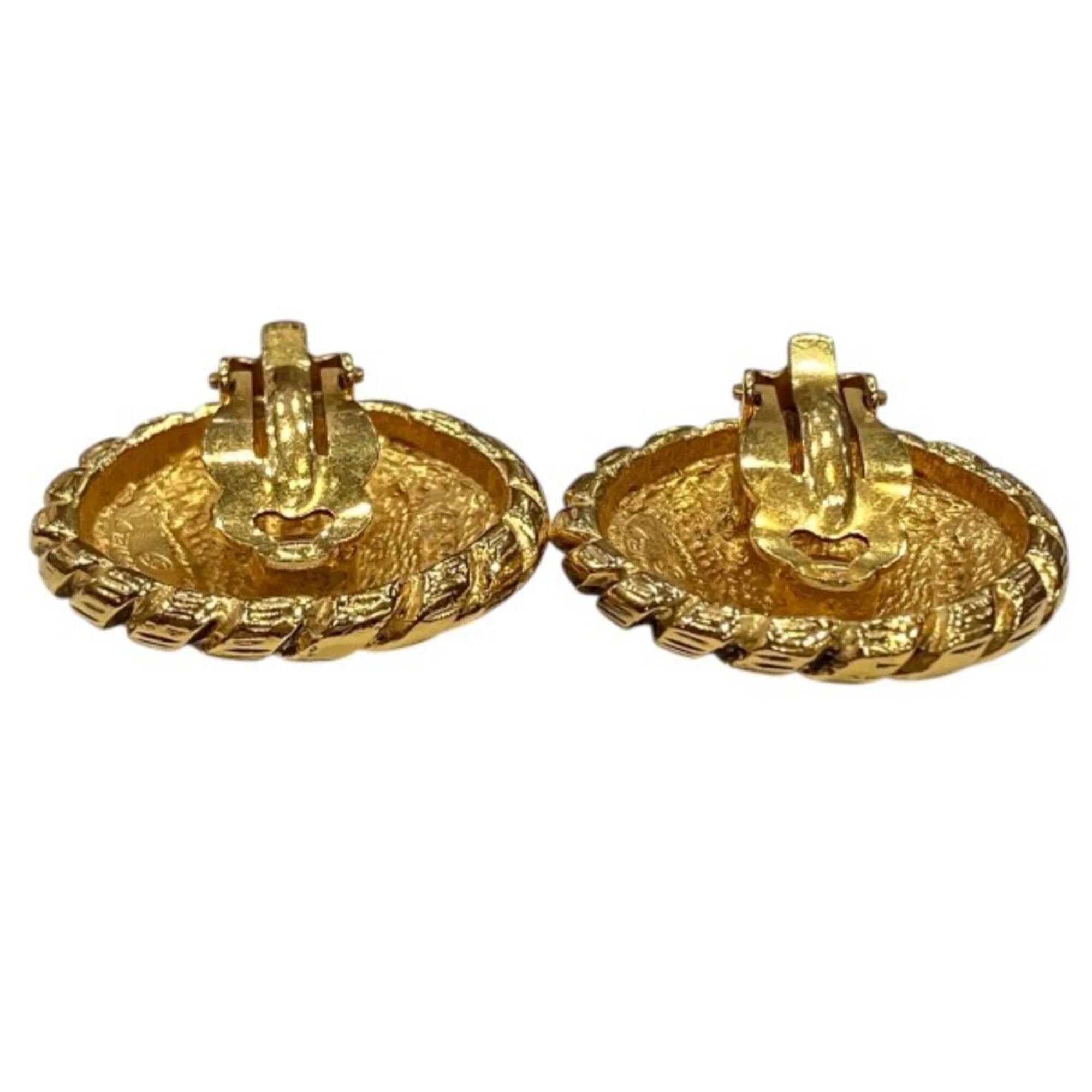 CC Logo Clip-On Earrings Gold-Tone Metal Gold-Tone Metal - Image 8