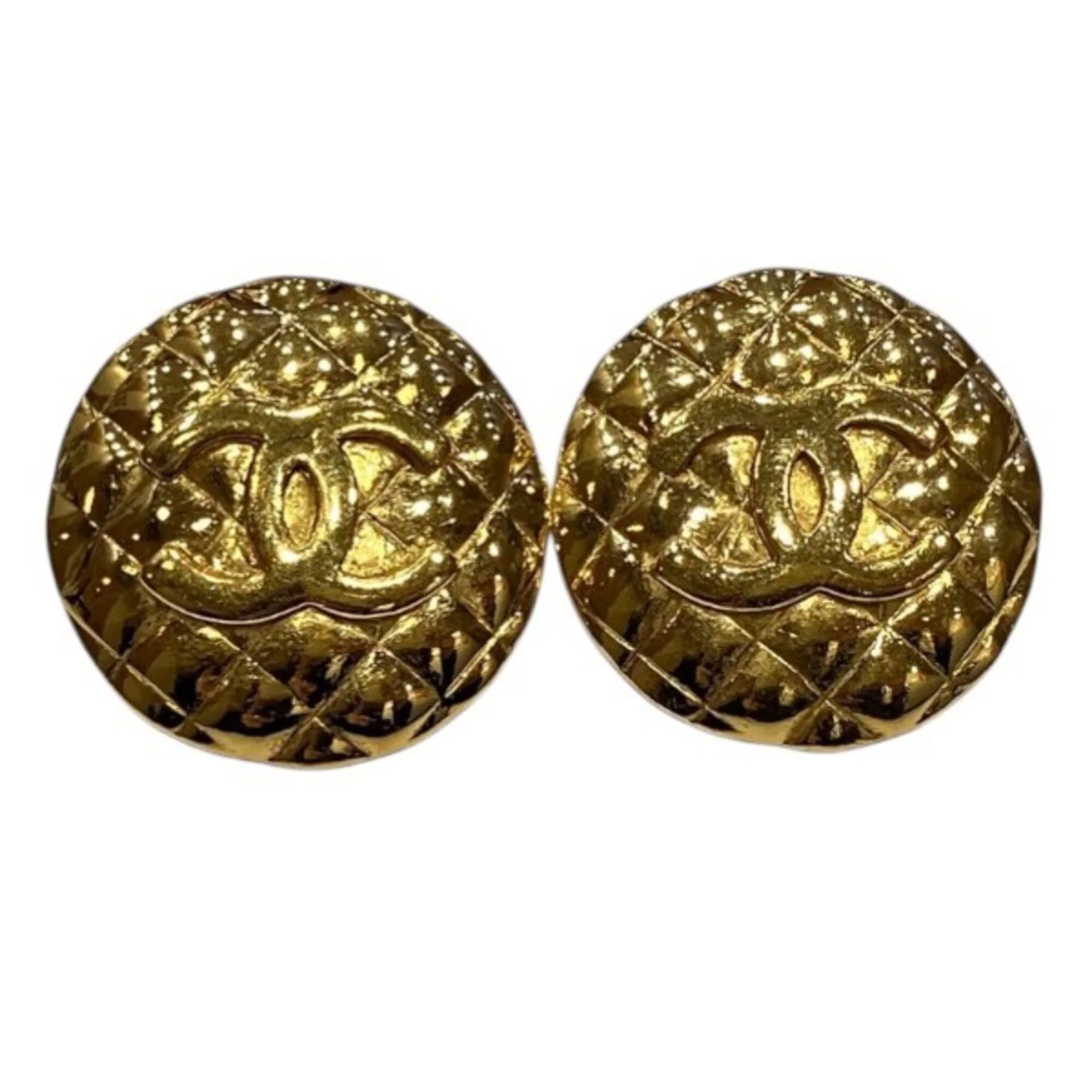 CC Logo Clip-On Earrings Gold-Tone Metal Gold-Tone Metal