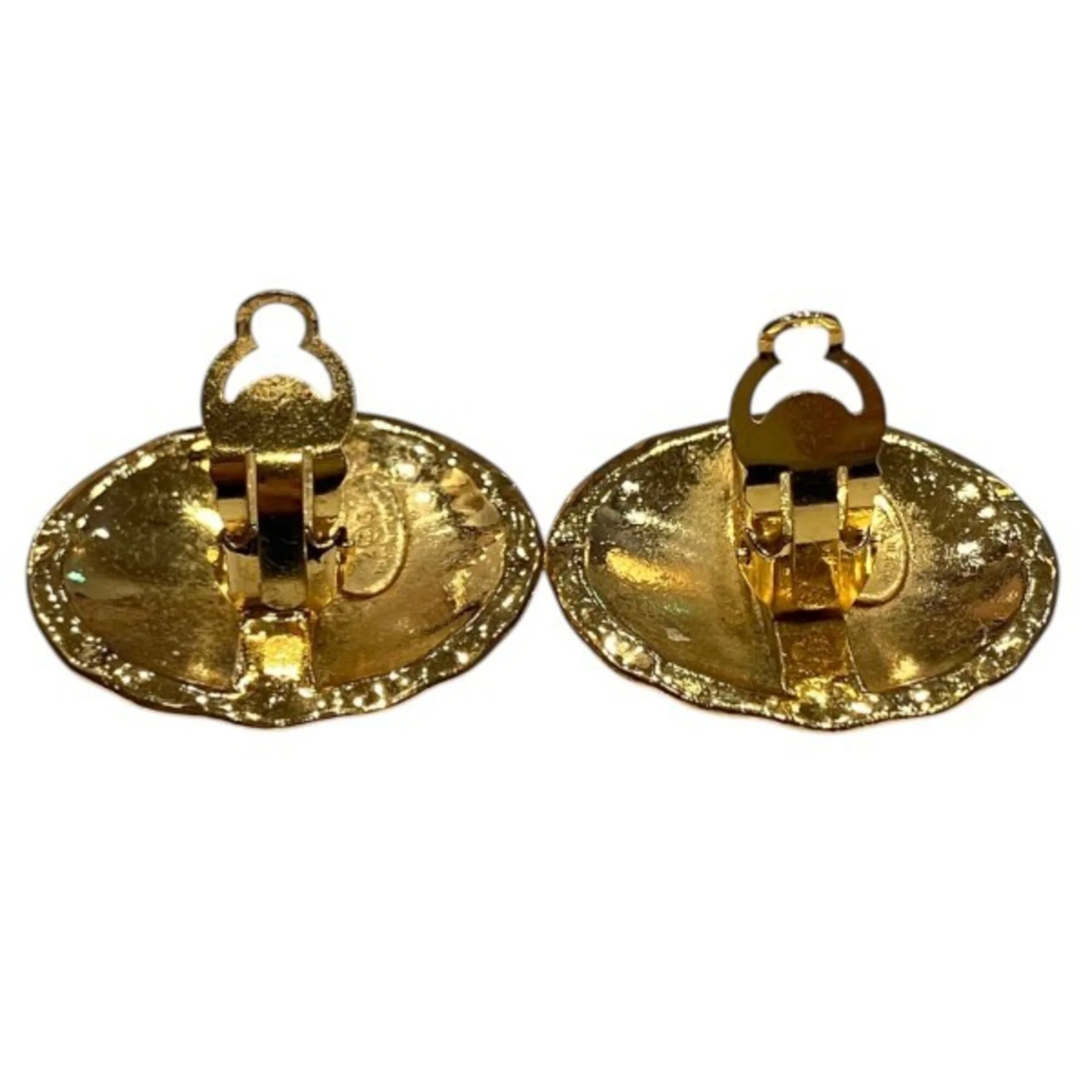 CC Logo Clip-On Earrings Gold-Tone Metal Gold-Tone Metal - Image 5