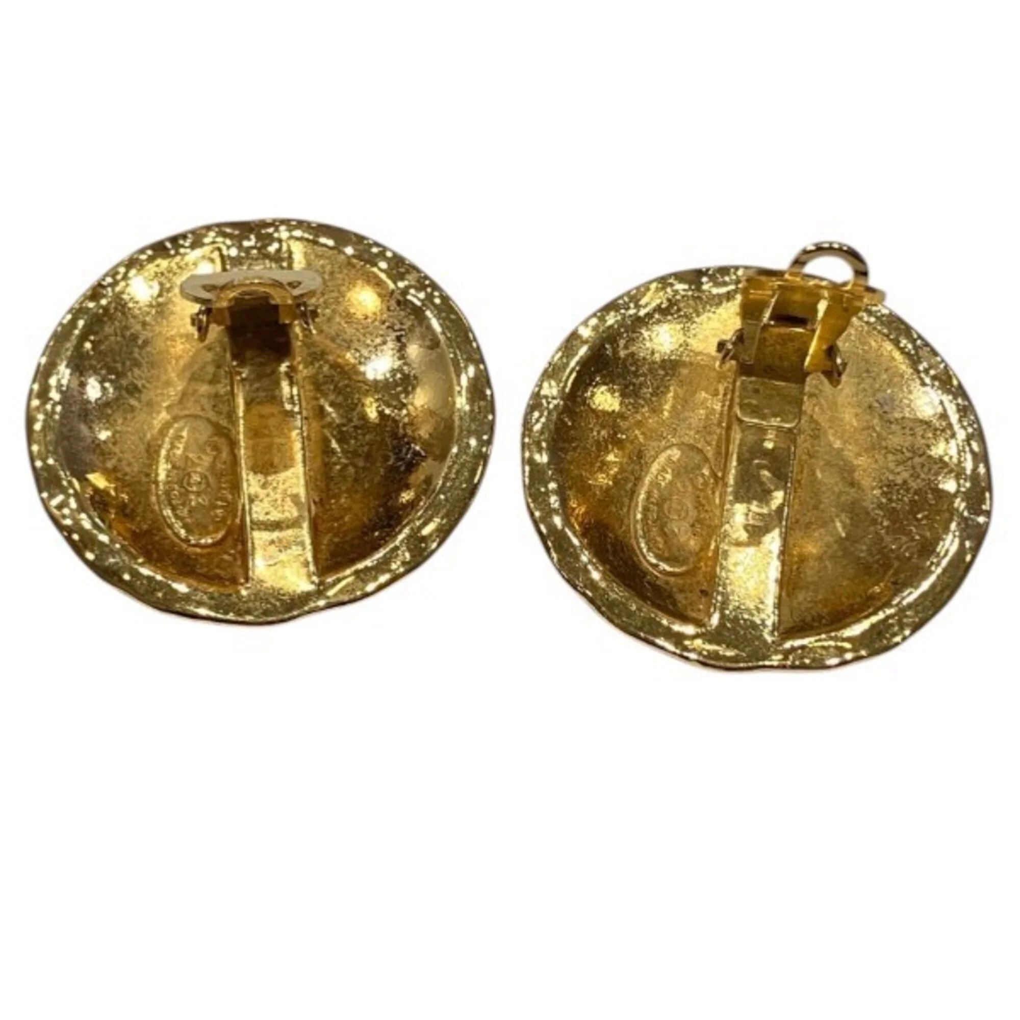 CC Logo Clip-On Earrings Gold-Tone Metal Gold-Tone Metal - Image 6