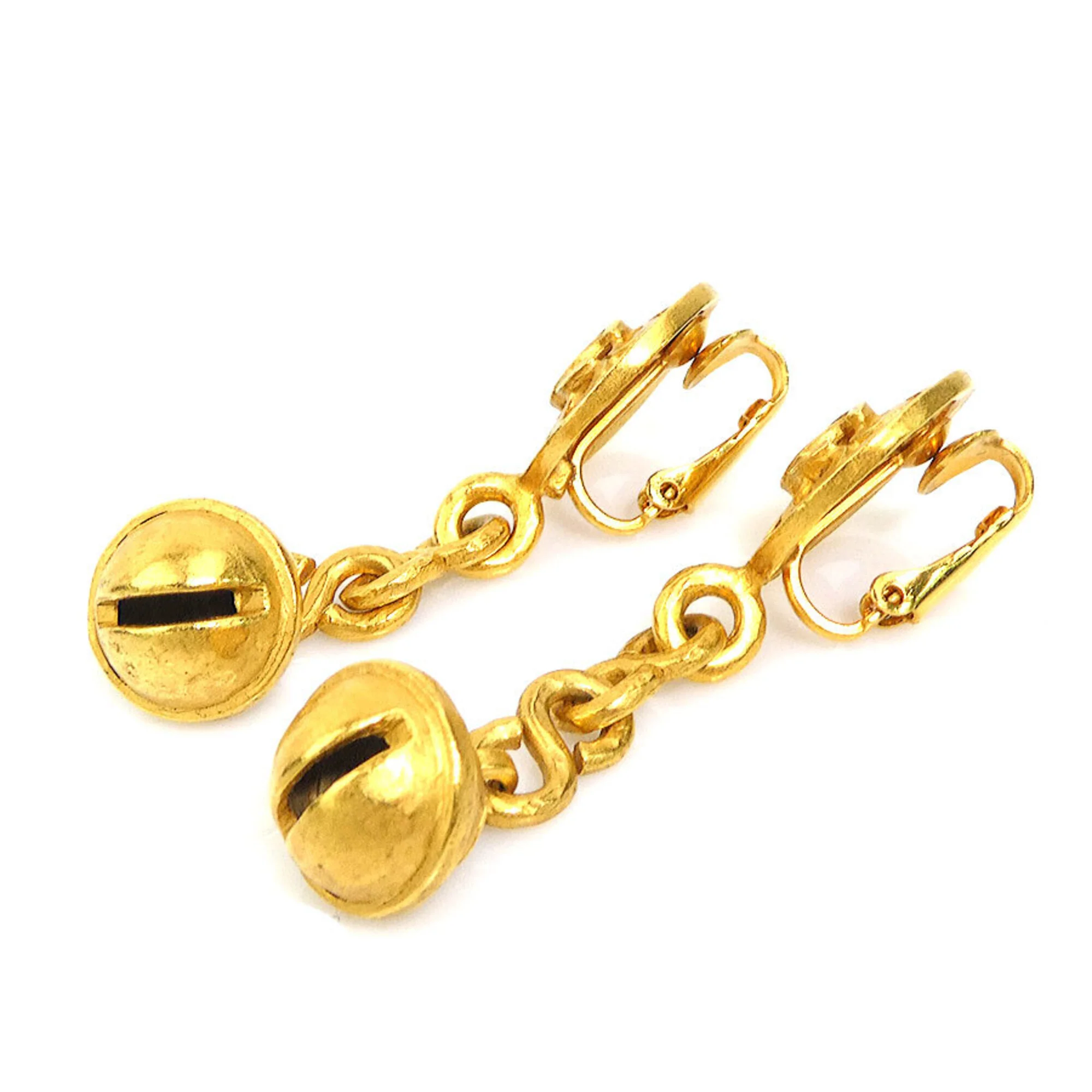 CC Logo Clip-On Earrings Gold-Tone Metal Gold-Tone Metal - Image 4