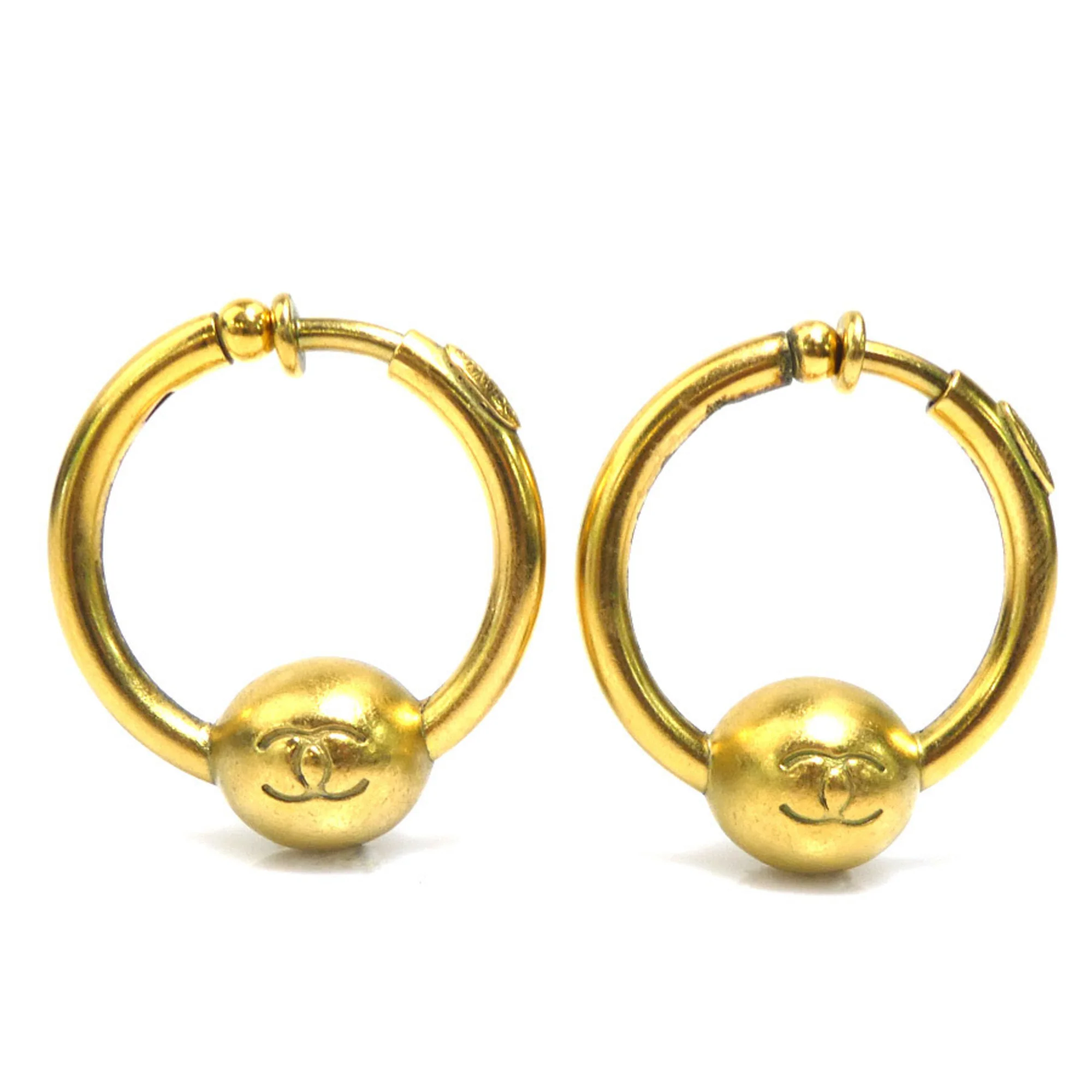 CC Logo Clip-On Earrings Gold-Tone Metal Gold-Tone Metal - Image 3