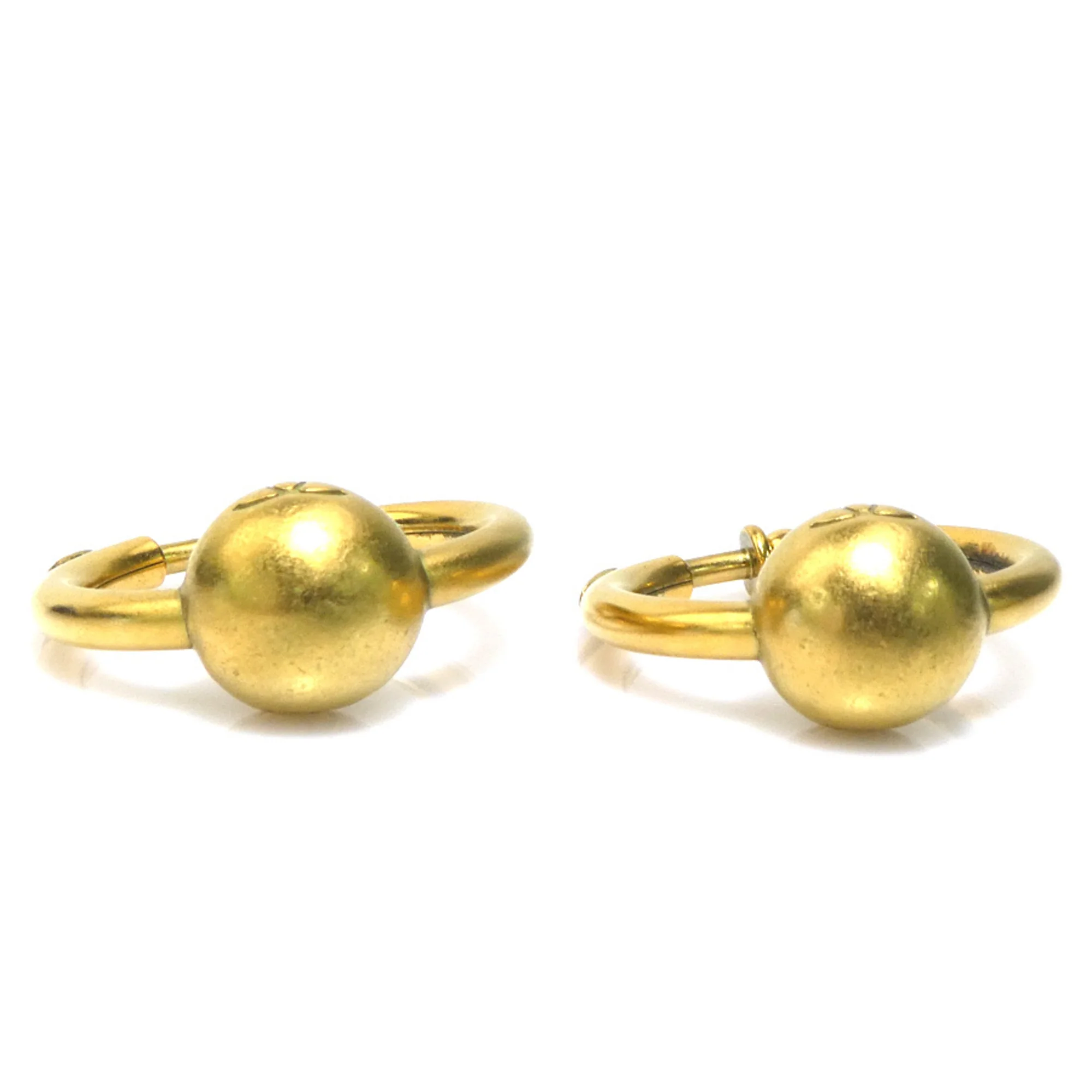 CC Logo Clip-On Earrings Gold-Tone Metal Gold-Tone Metal - Image 4