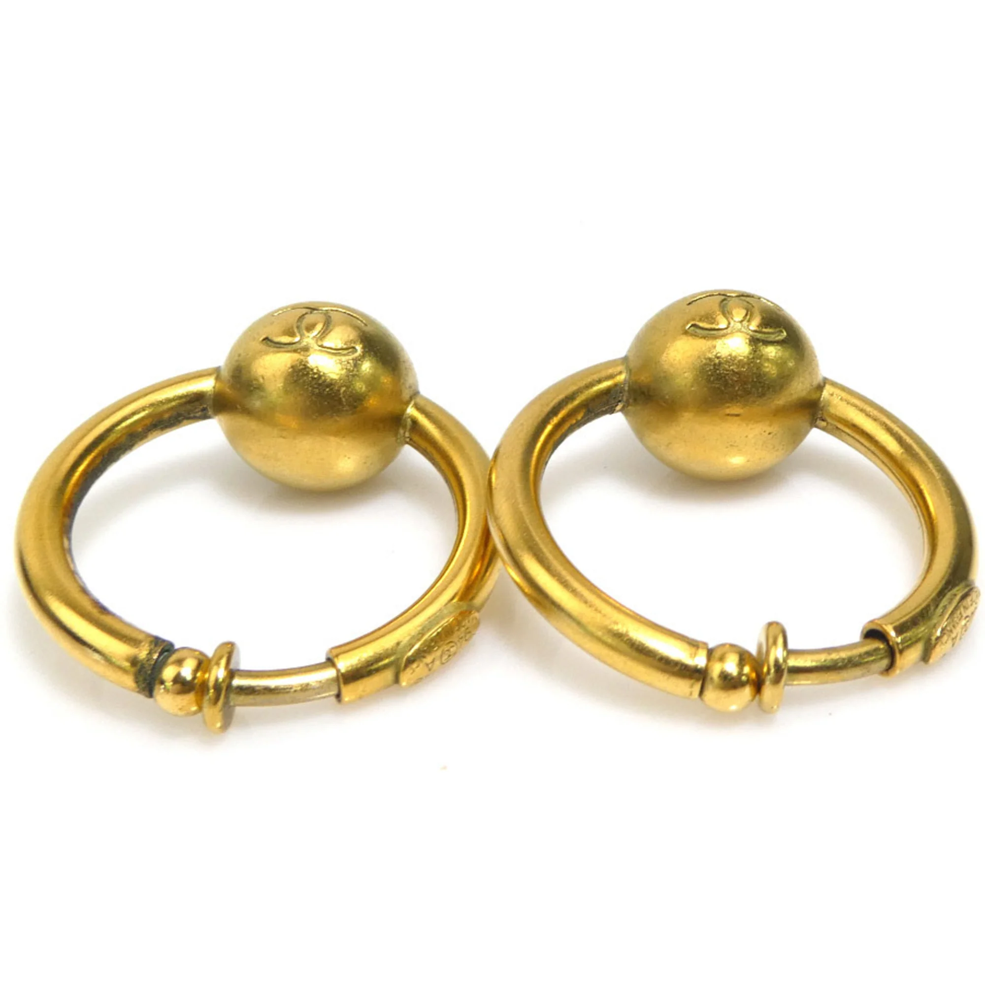 CC Logo Clip-On Earrings Gold-Tone Metal Gold-Tone Metal - Image 6