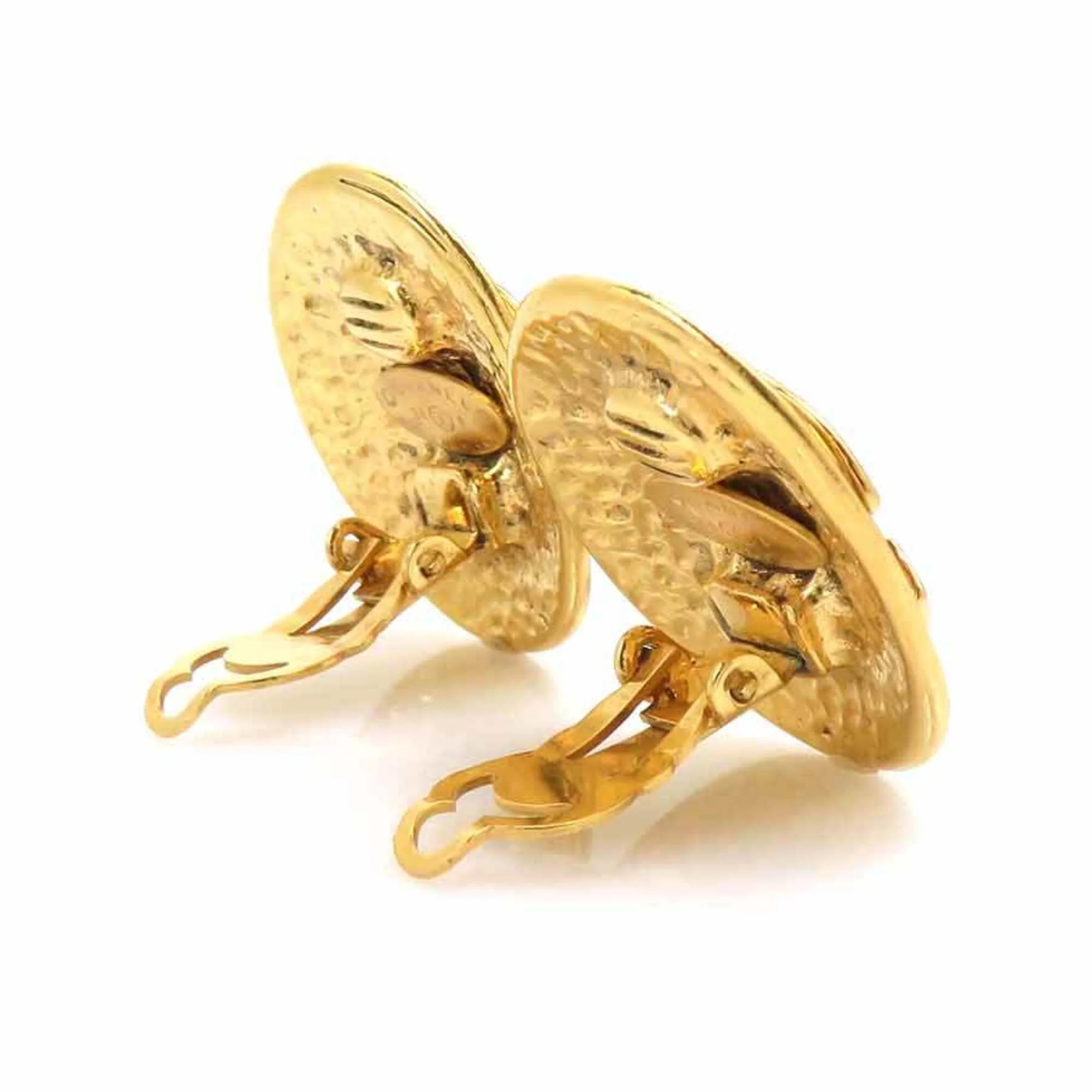 CC Logo Clip-On Earrings Gold-Tone Metal Gold-Tone Metal - Image 3