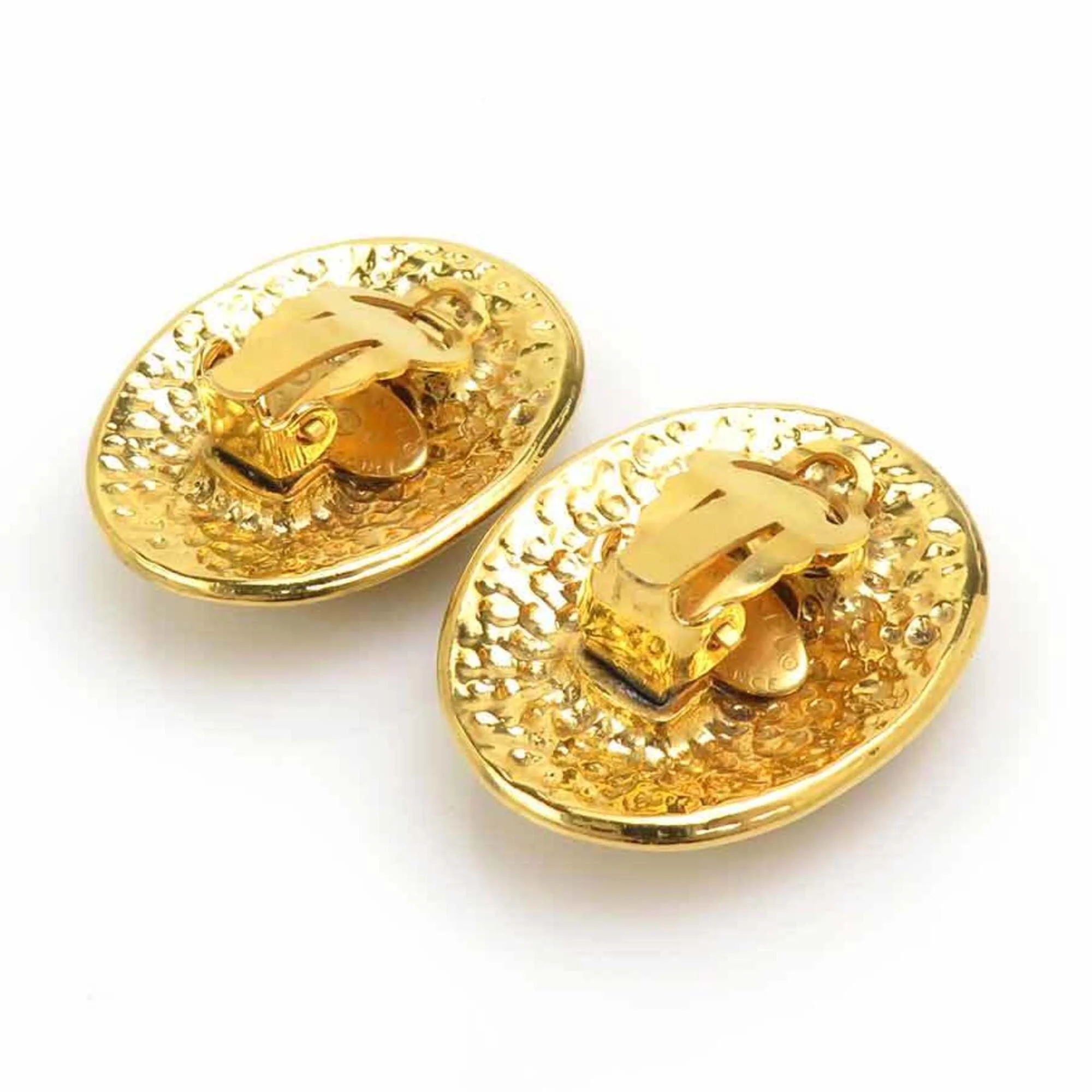 CC Logo Clip-On Earrings Gold-Tone Metal Gold-Tone Metal - Image 4