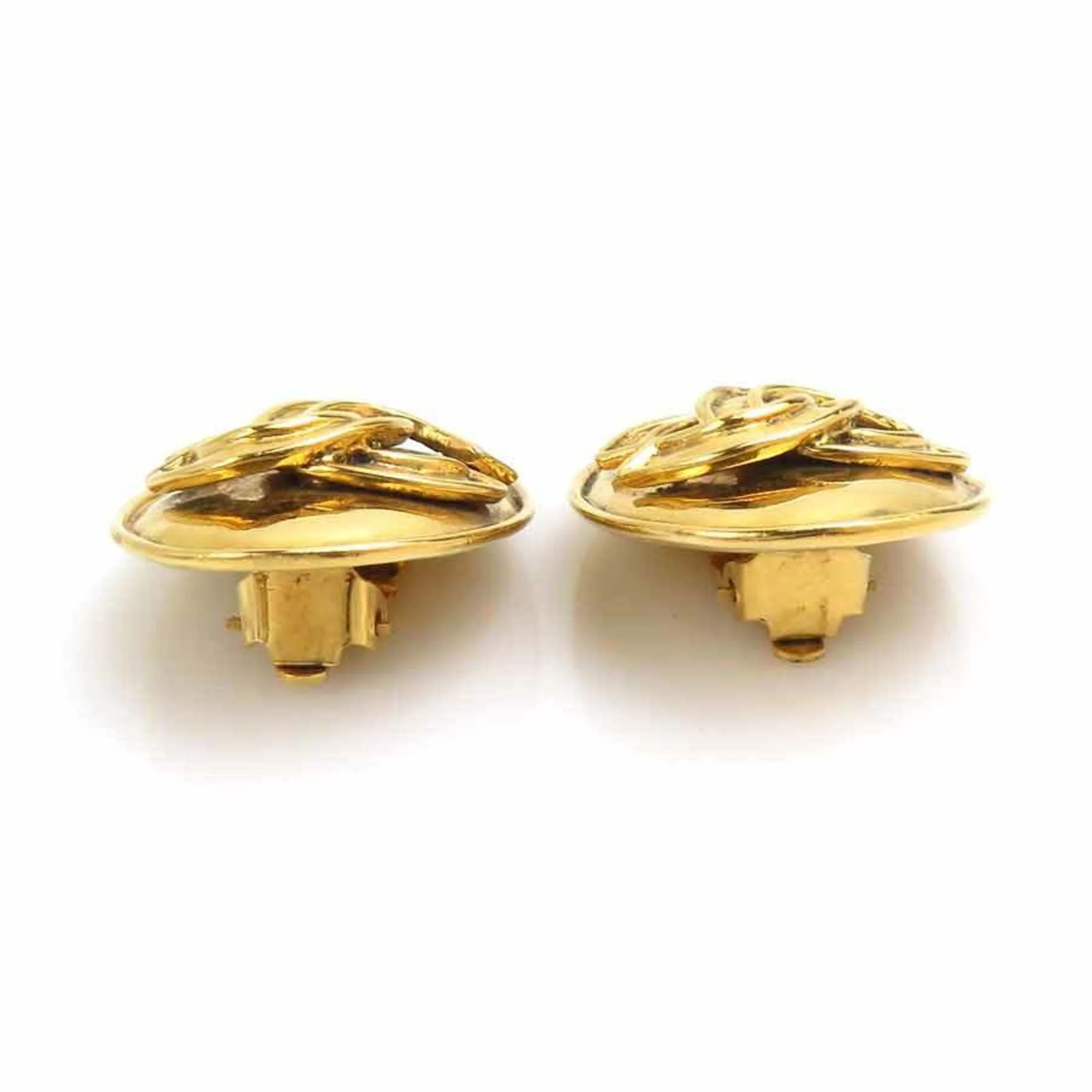 CC Logo Clip-On Earrings Gold-Tone Metal Gold-Tone Metal - Image 5