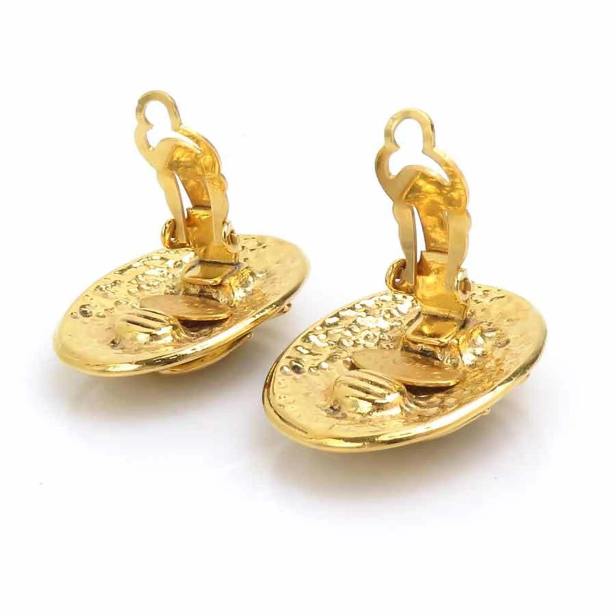 CC Logo Clip-On Earrings Gold-Tone Metal Gold-Tone Metal - Image 7